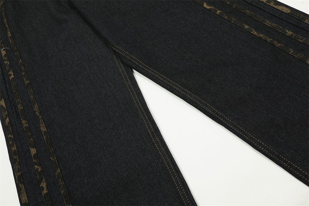 Japanese Brand × Jean Men's straight-leg leopard print jeans with side stripes Size US 32 / EU 48 - 6 Thumbnail