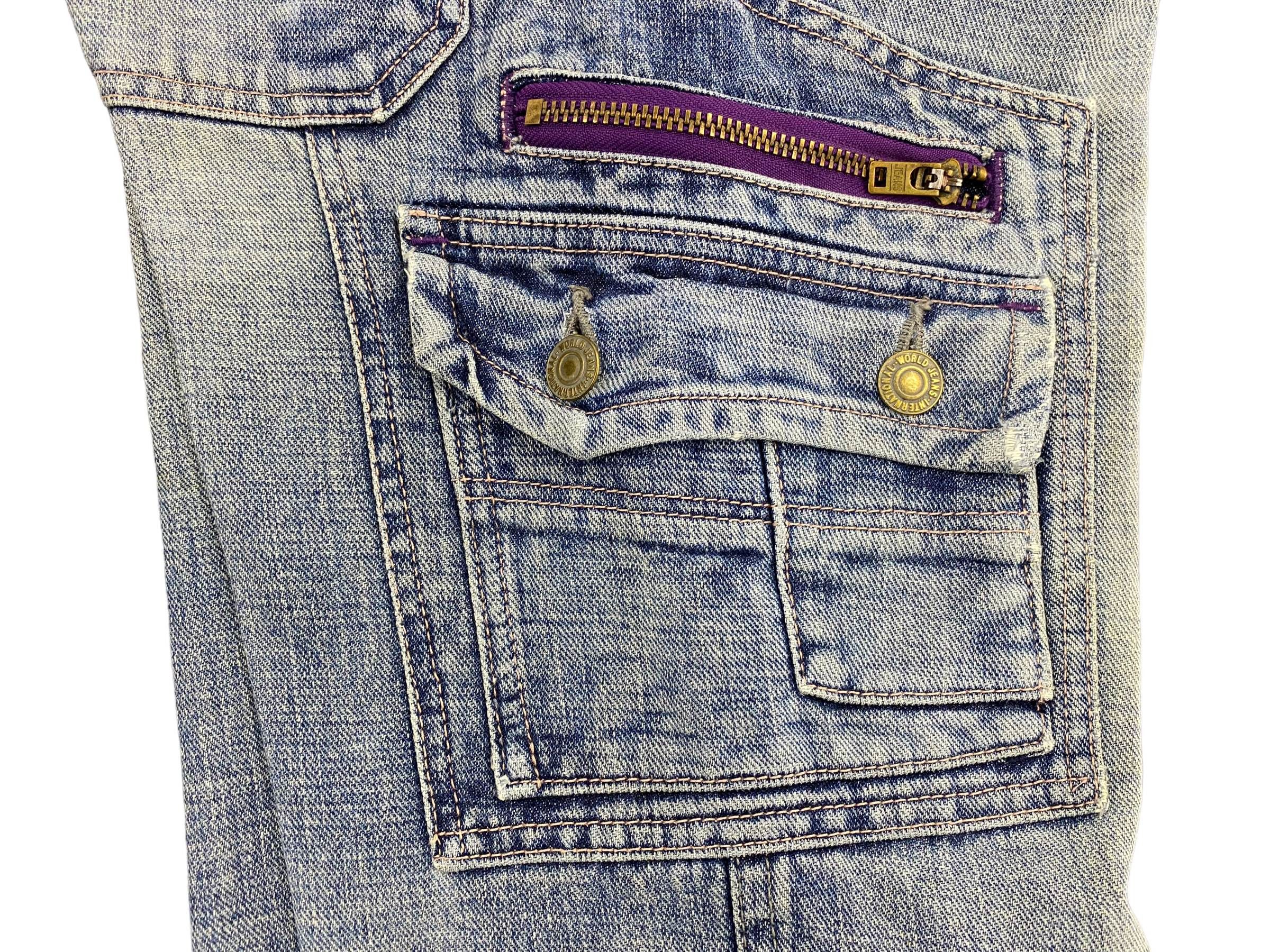 Japanese Brand Cargo Denim Jeans Japanese Surfwear Hip Hop Size US 33 - 5 Thumbnail