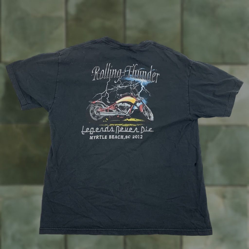 Harley Davidson VINTAGE Harley-Davidson Rolling Thunder Myrtle Beach T Shirt Adult Large Black Motorcycle Biker 2012 Mens L Black Short Sleeve Crew Neck T-Shirt Size US L / EU 52-54 / 3 - 1 Thumbnail