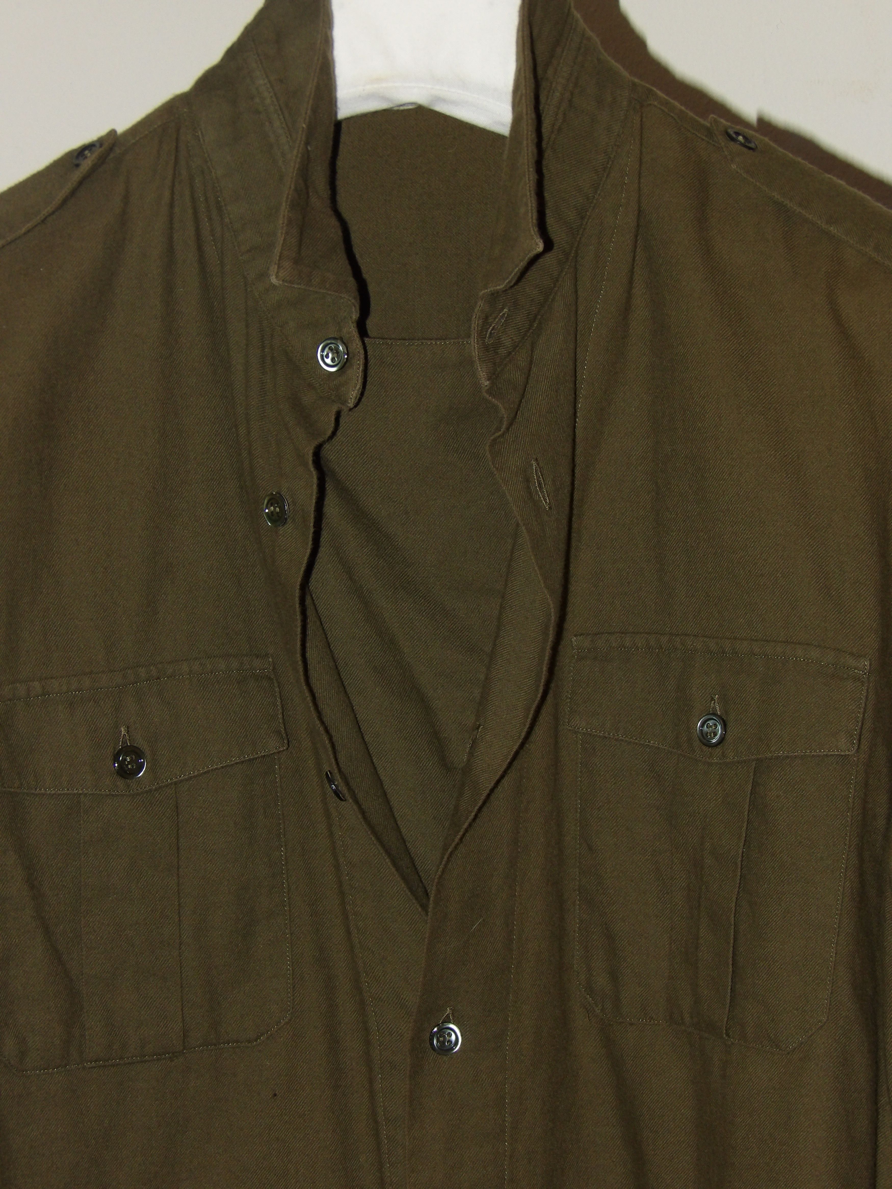 Dior Hedi Slimane Dior Homme Military Shirt W/ Neck Detail Size US M / EU 48-50 / 2 - 4 Thumbnail