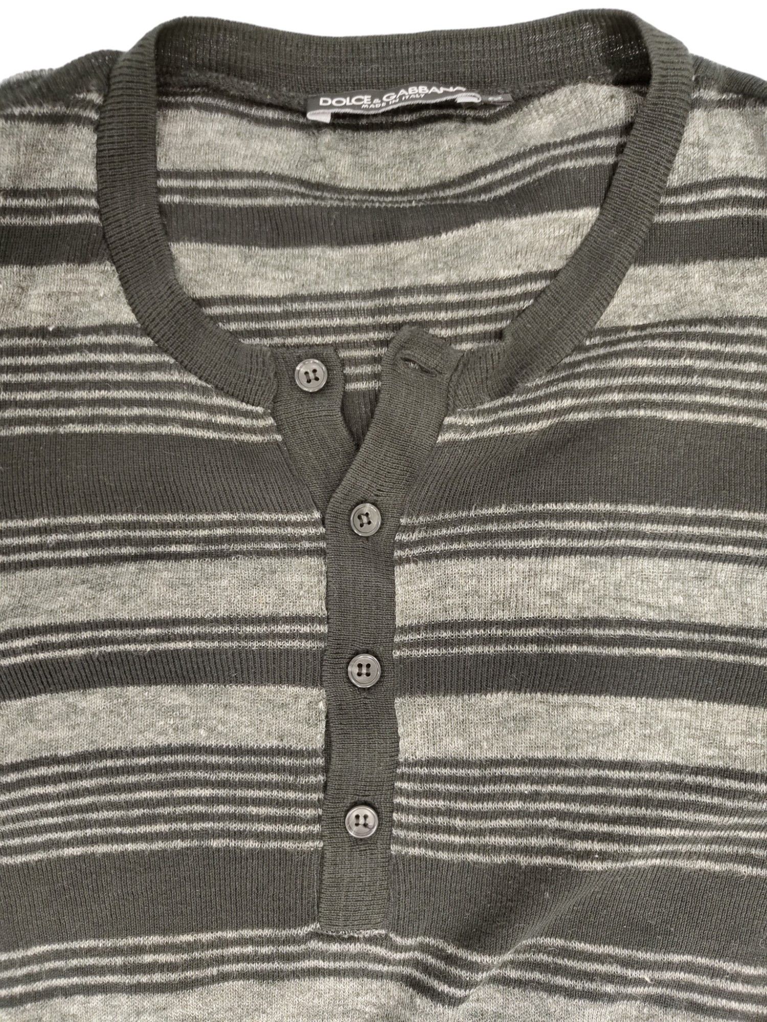 Dolce & Gabbana Dolce & Gabbana Black And Grey Striped Top Size US L / EU 52-54 / 3 - 3 Thumbnail
