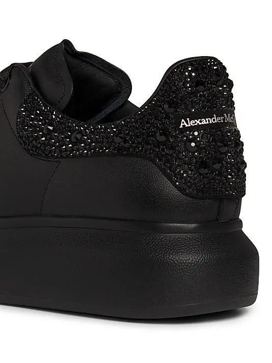 Alexander McQueen os11x0126 Oversized Crystal Heel Leather Low-Top Sneakers Size US 9 / EU 42 - 6 Thumbnail
