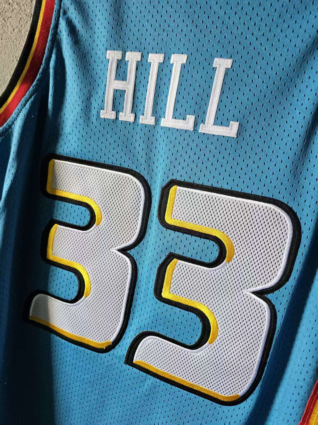 NBA Detroit Pistons #33 Grant Hill Jersey Double Stitched Size US M / EU 48-50 / 2 - 5 Thumbnail