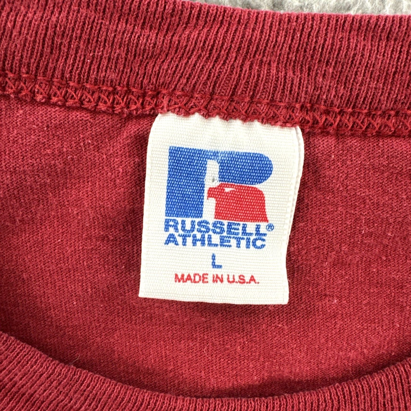 Russell Athletic VINTAGE Russell Athletic Mens Large Red Short Sleeve T Shirt Stanford University Size US L / EU 52-54 / 3 - 7 Thumbnail