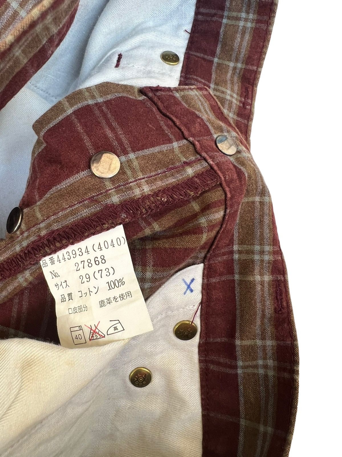 Paul Smith Vintage Paul Smith Jeans Made in Japan Waxed Plaid Pant Size US 29 - 21 Thumbnail