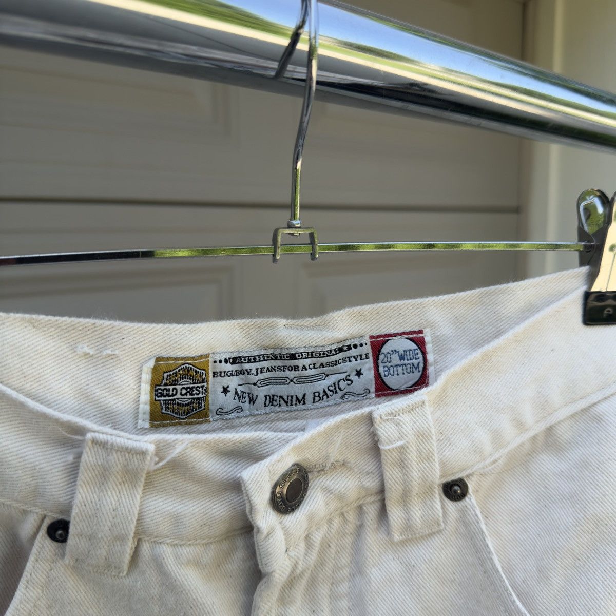 Vintage Thrashed Faded Cream Baggy Skater Wide Leg Carpenter Pants Size US 29 - 4 Thumbnail