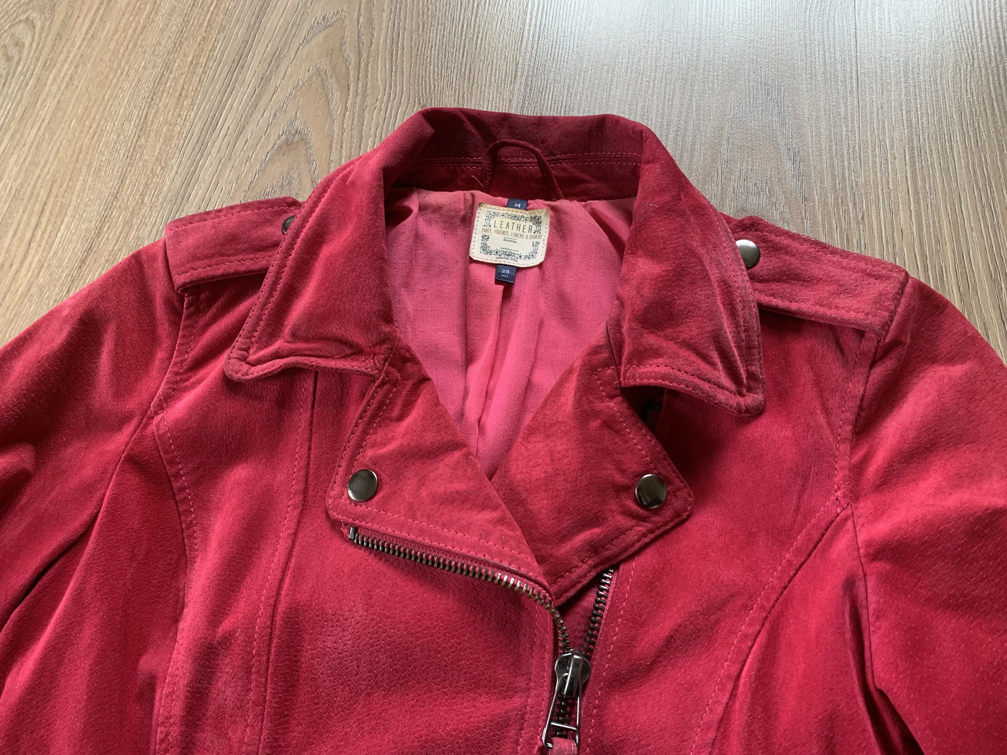 Bershka Bershka Pink Leather Suede Biker Jacket Size M / US 6-8 / IT 42-44 - 4 Thumbnail