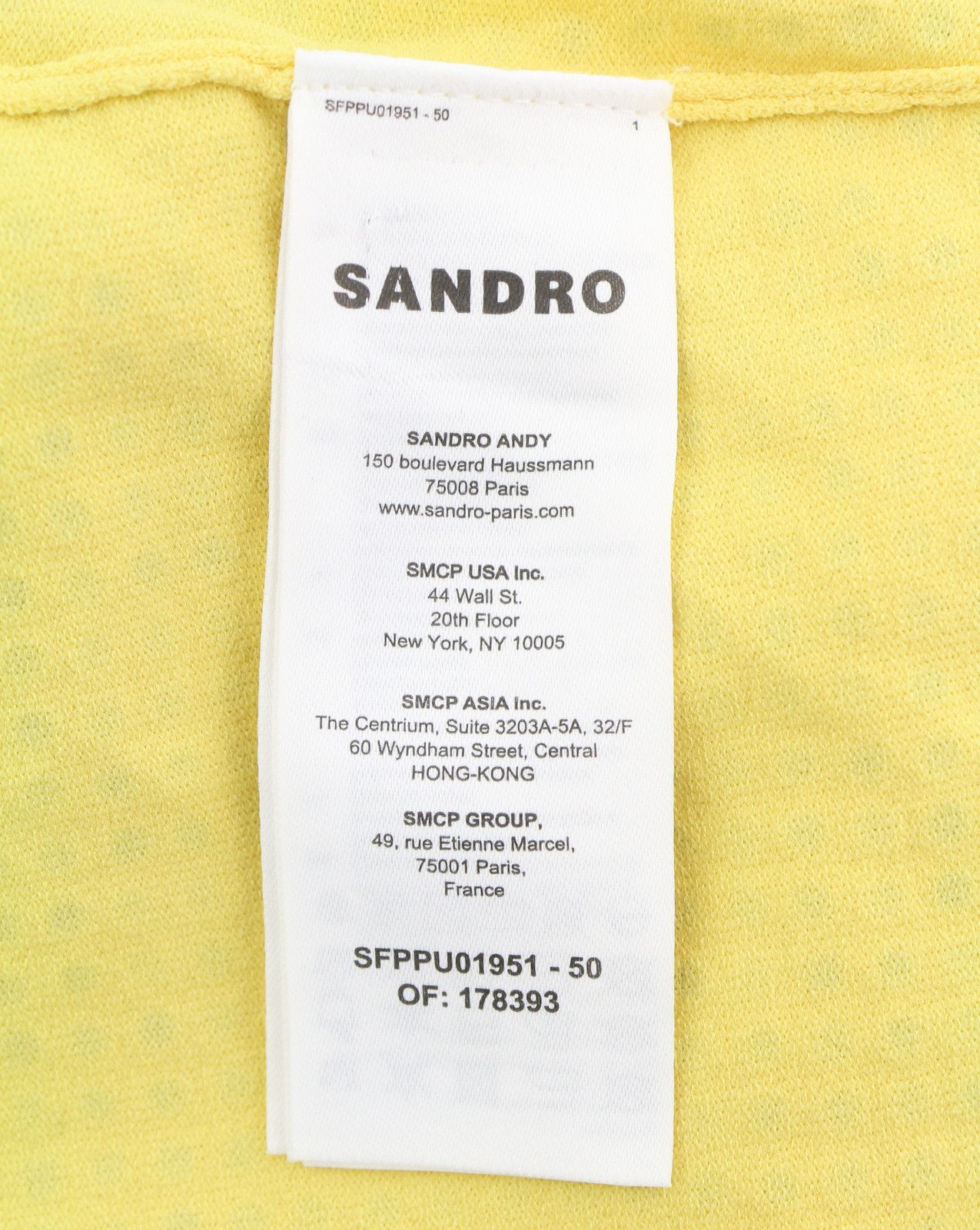 Sandro VIERGE 2 M Yellow Shiny Embellished Polo 88511 Size M / US 6-8 / IT 42-44 - 7 Thumbnail
