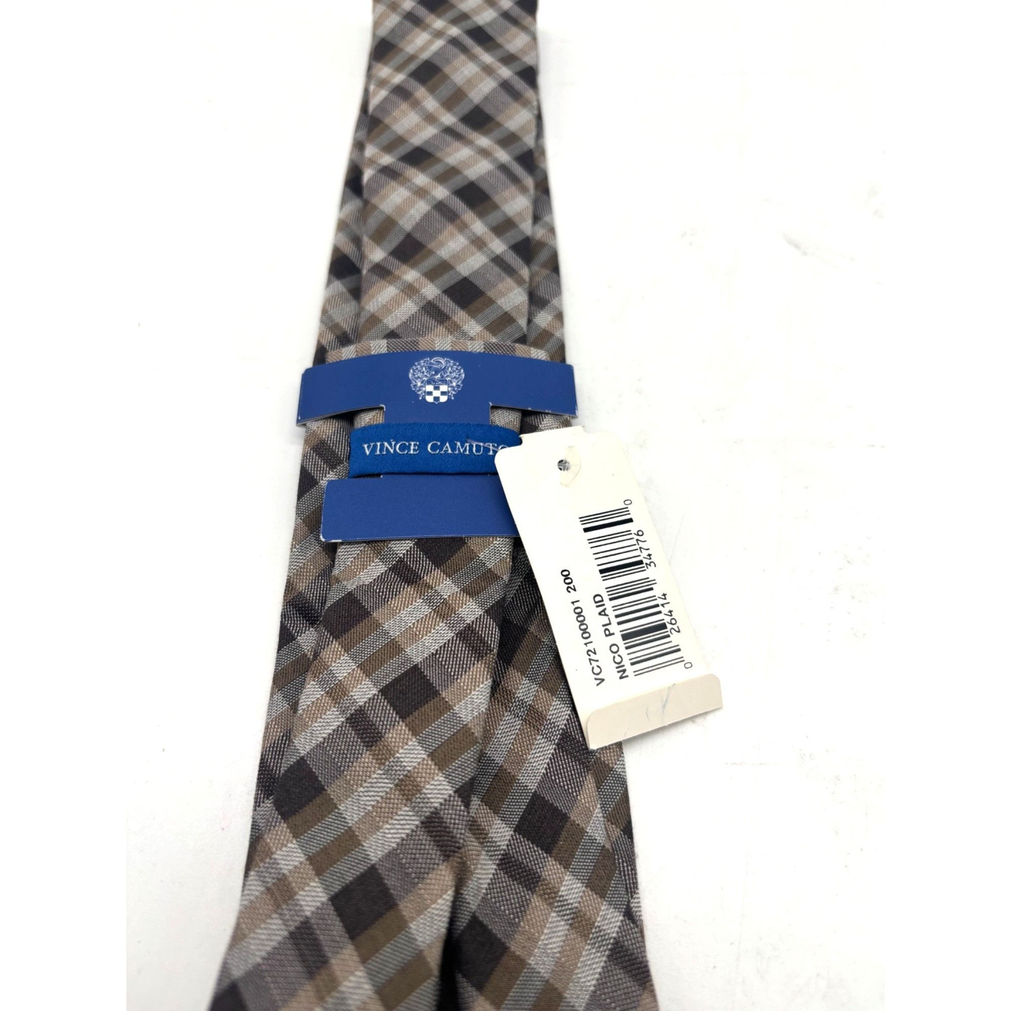 Vince Camuto Vince Camuto Nico Plaid Wool Blend Necktie, OS Size ONE SIZE - 4 Thumbnail