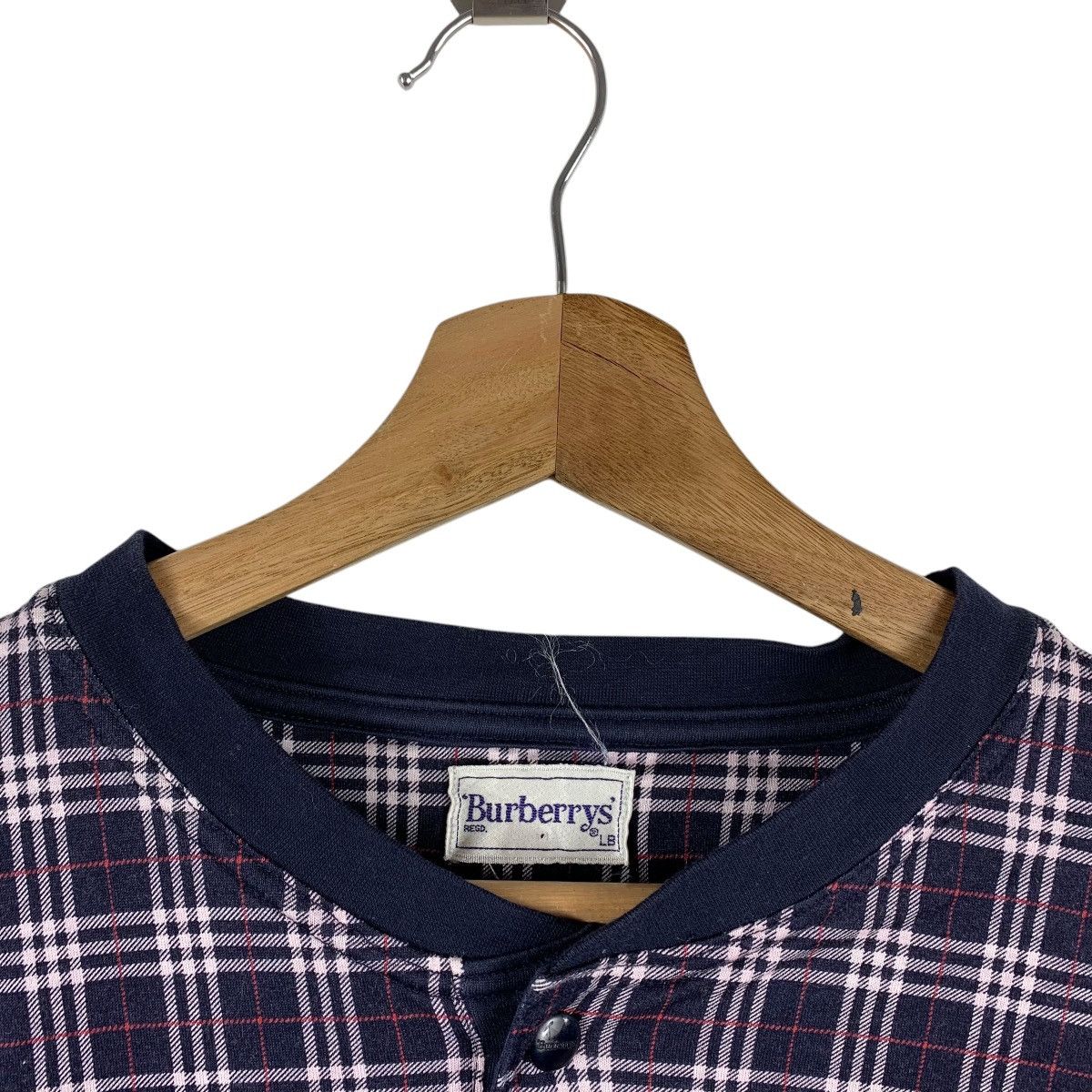 Burberry Vintage Burberrys of London Plaid Henley Sweatshirt Size US L / EU 52-54 / 3 - 5 Thumbnail