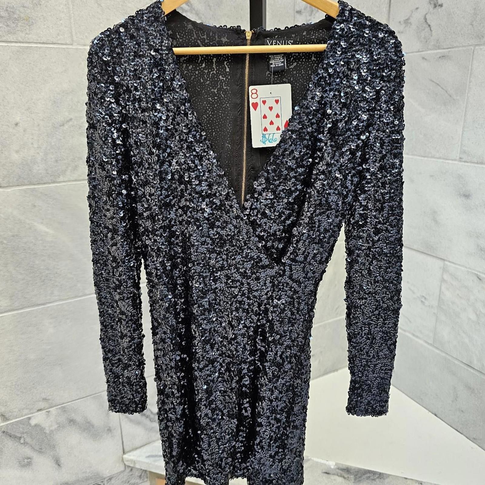Venus Women's Black Sequin Dress