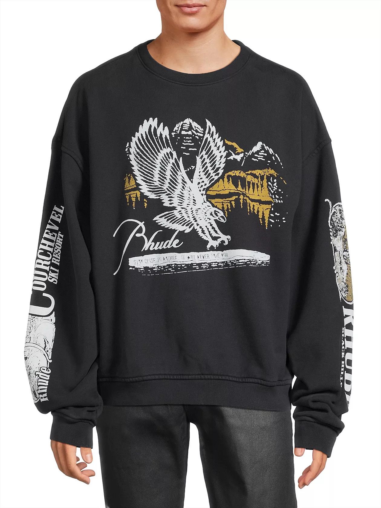 Rhude Pennant Flag Cotton Crewneck Sweatshirt Size US L / EU 52-54 / 3 - 6 Thumbnail