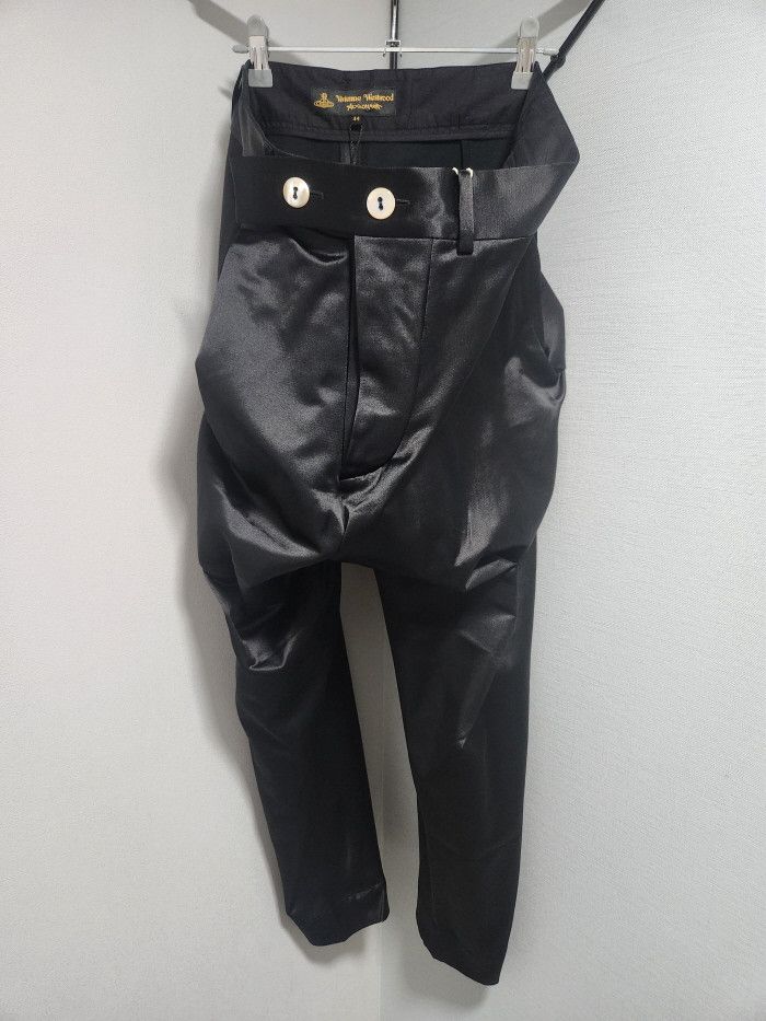 Vivienne Westwood VIVIENNE WESTWOOD ANGLOMANIA 코튼 블렌드 비대칭 새틴 팬츠 Size 30" / US 8 / IT 44 - 7 Thumbnail