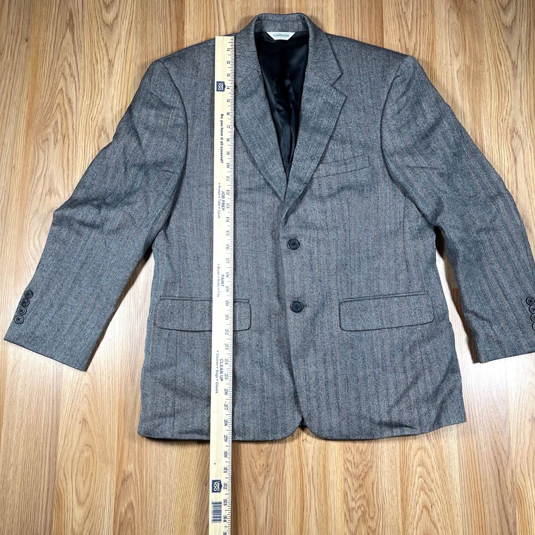 Joseph VINTAGE Joseph & Feiss Gray Sport Coat 100% Lambswool Blazer 2 Button Jacket Men’s Sz 42 Size 42R - 3 Thumbnail