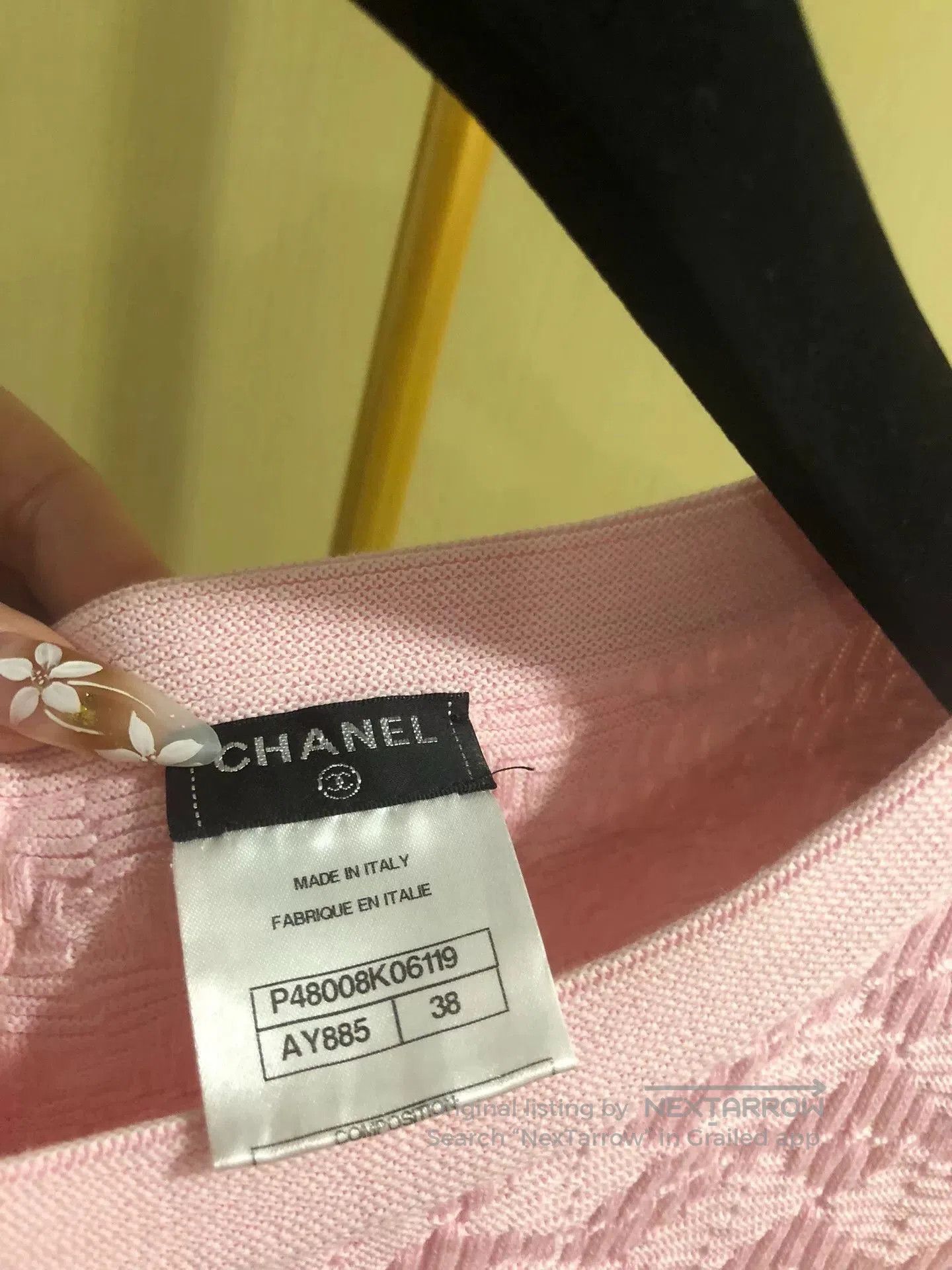 Chanel Chanel Pink Knit Dress with Logo. Size M / US 6-8 / IT 42-44 - 3 Thumbnail