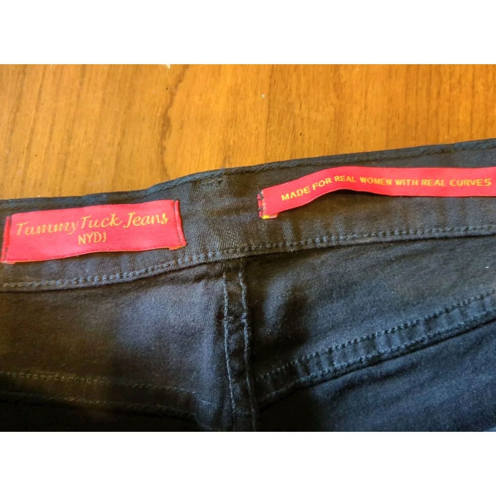 NYDJ VINTAGE NYDJ Tummy Tuck Jeans Denim Black Rhinestone Women's 6 US Made USA Slim Stretch Jeans Women Size 28" / US 6 / IT 42 - 4 Thumbnail