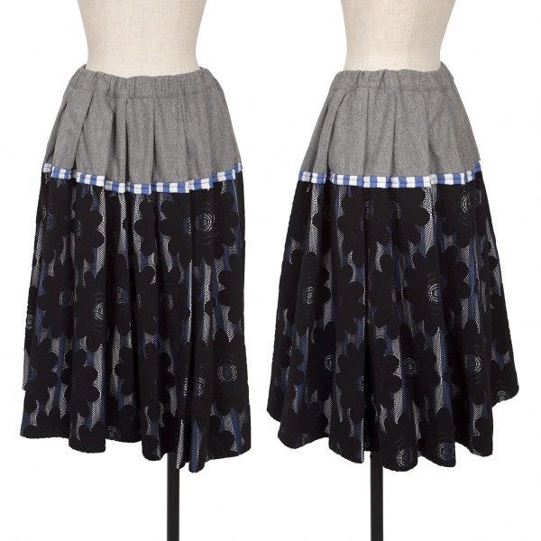 Other Comme Des Garcons size XS Dark Grey Vintage Floral Skirt Size 24" / US 00 / IT 34 - 1 Thumbnail