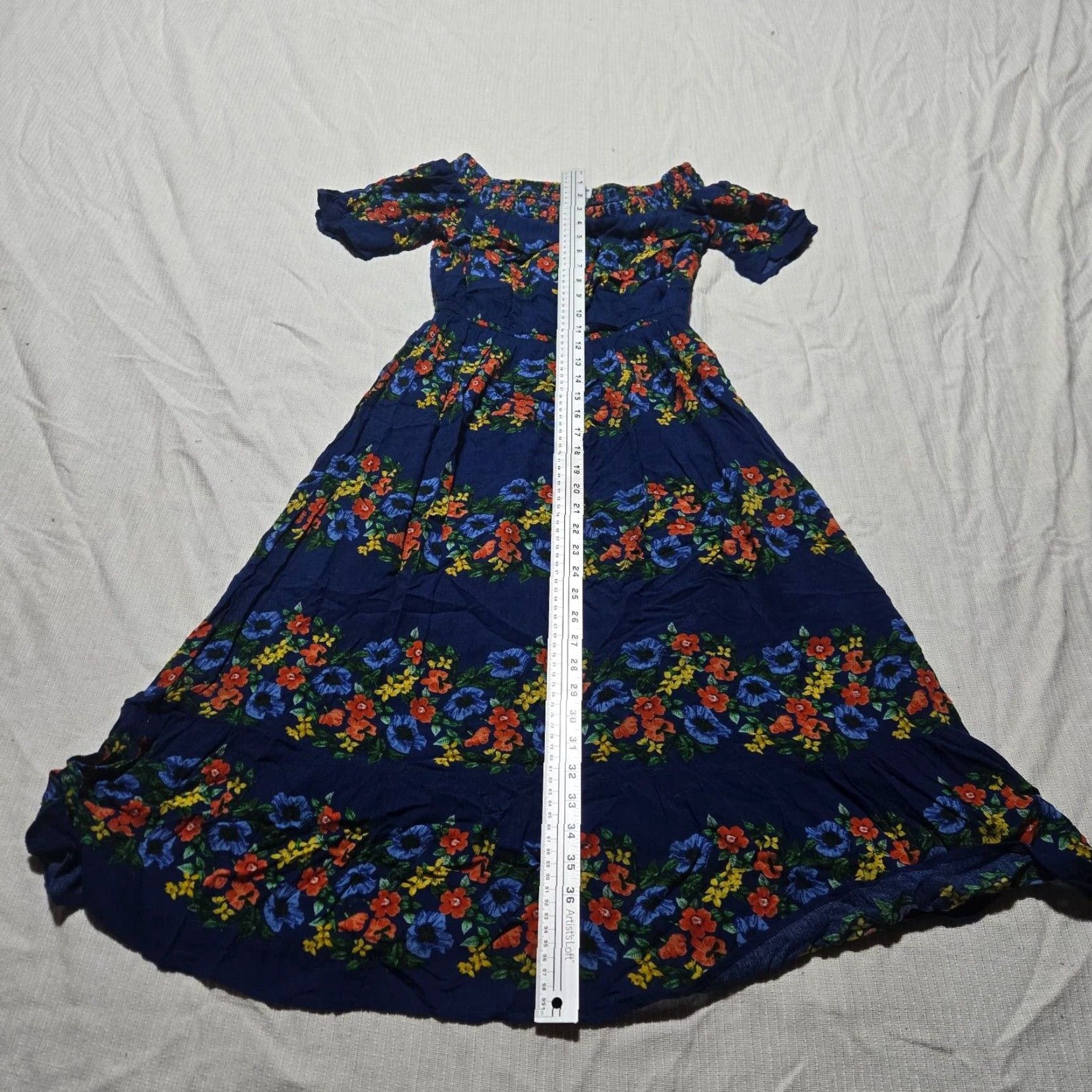 Old Navy OLD NAVY Blue Floral Tank Dress Adult Womens XS Extra Small Size 26" / US 2 / IT 38 - 5 Thumbnail