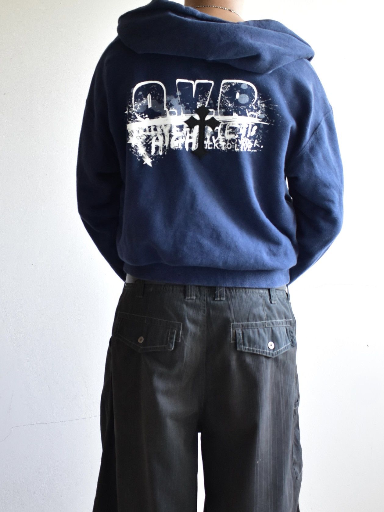 Vintage Patchwork Chrome Hearts Logo Cropped Hoodie Zip Up Size US S / EU 44-46 / 1 - 14 Thumbnail
