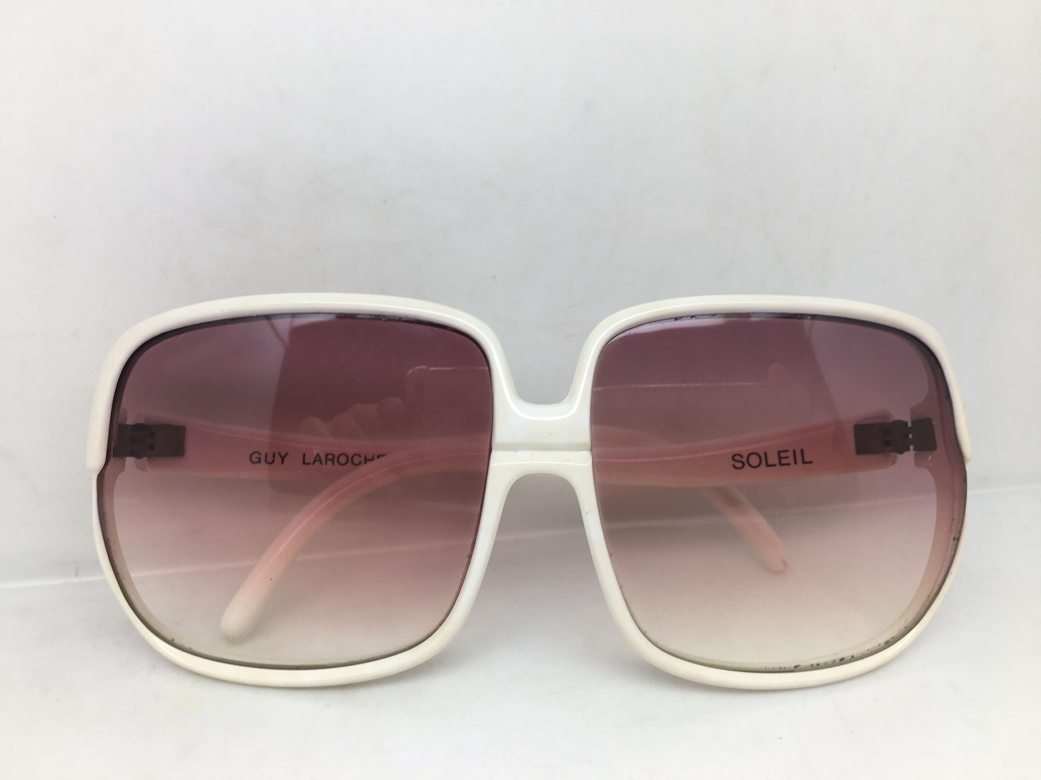 Guy Laroche Vintage Guy Laroche Soleil White Oversize Sunglasses Frame Size ONE SIZE - 7 Thumbnail