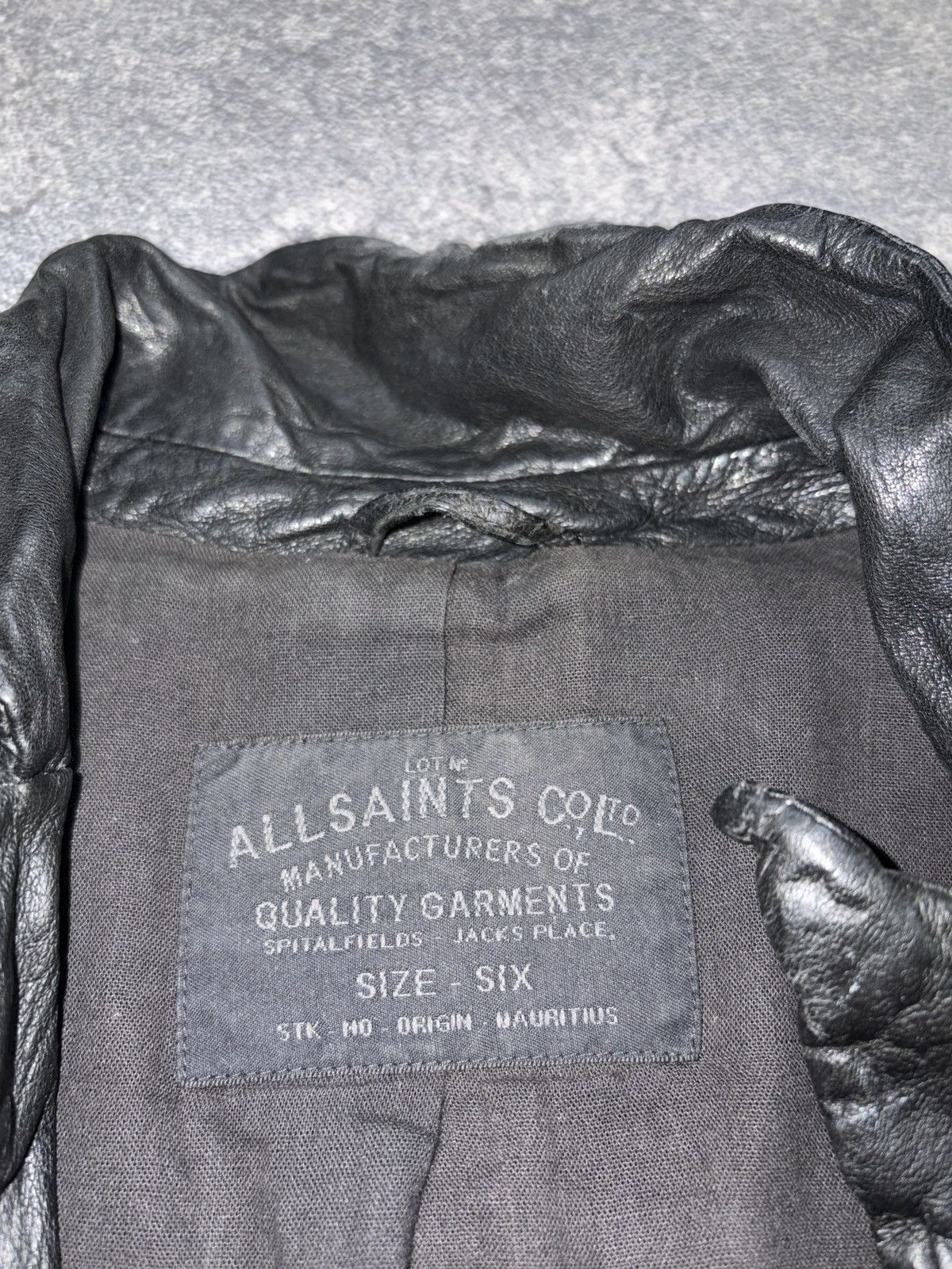 Allsaints AllSaints Black Distressed Avant-Garde Leather Blazer UK 6 Size XS / US 0-2 / IT 36-38 - 3 Thumbnail