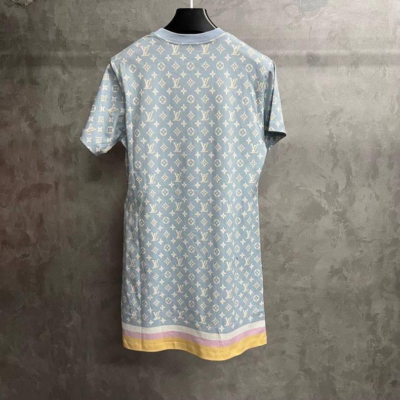 Louis Vuitton louis vuitton Blue Round Neck Full Print Mid-Waist Slim Mi Size M / US 6-8 / IT 42-44 - 5 Thumbnail