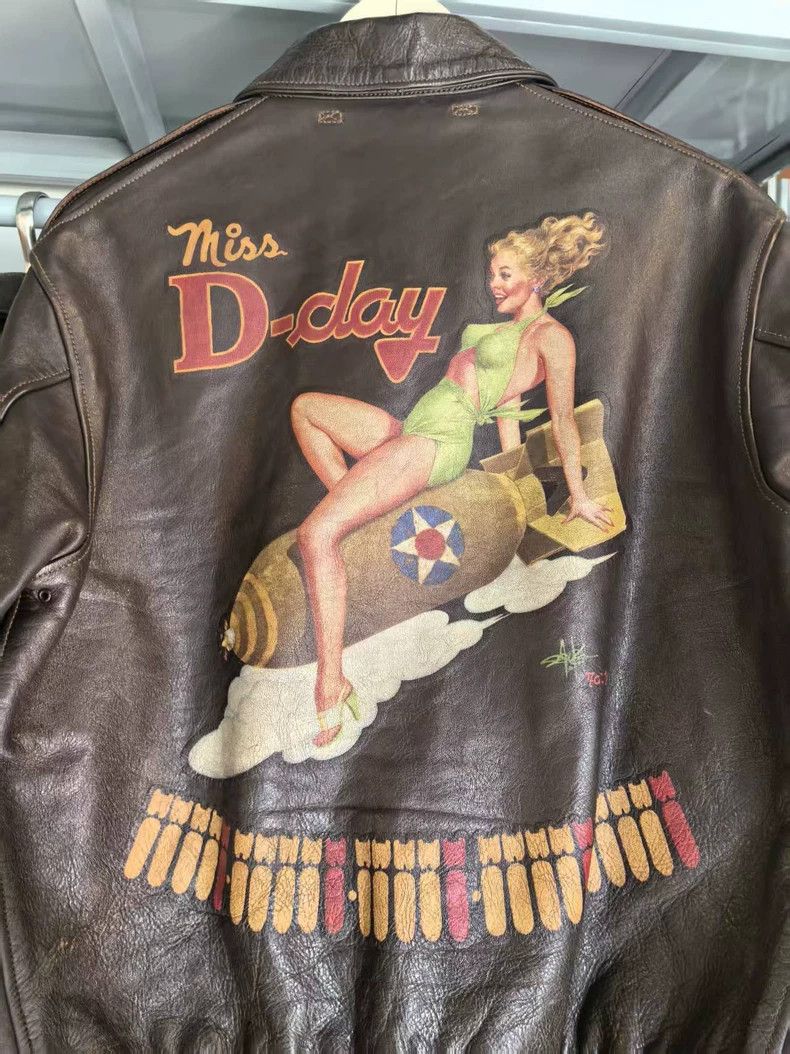 The Real McCoy's Leather Jacket Size US L / EU 52-54 / 3 - 1 Thumbnail