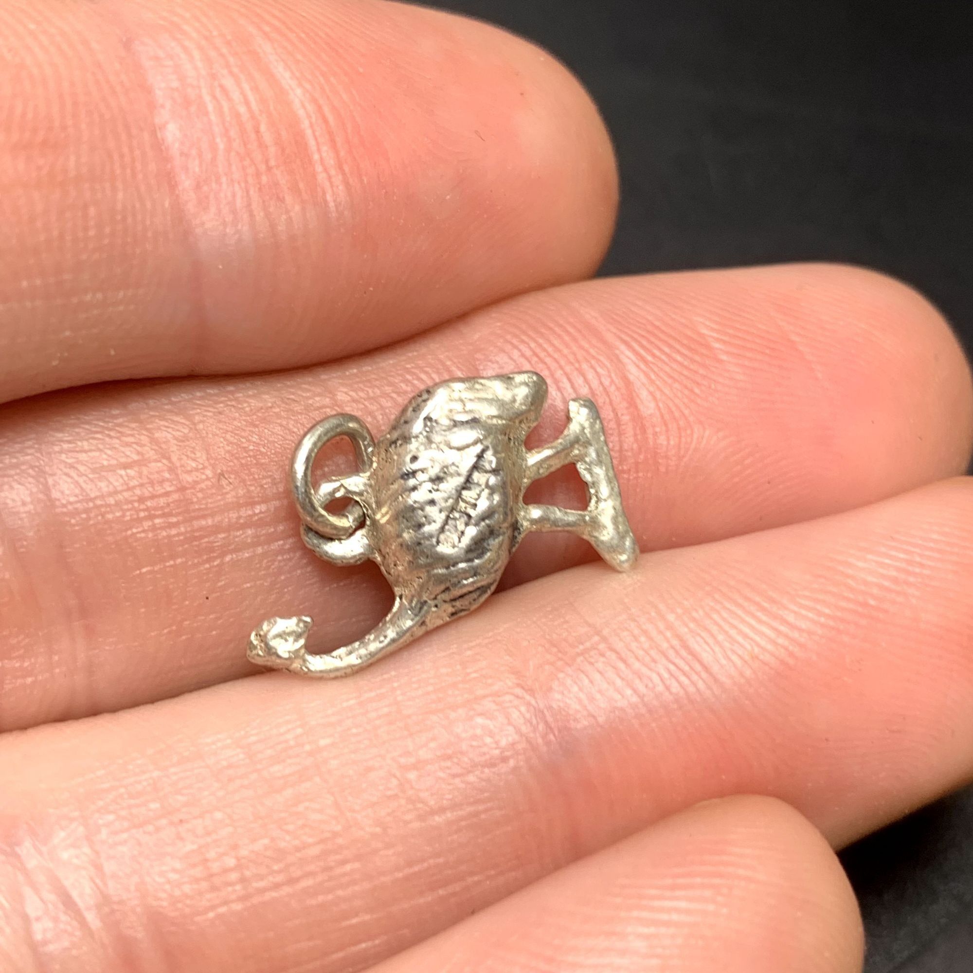 Other VTG Solid Sterling Silver 925 Textured Ostrich Dangle Charm Size ONE SIZE - 4 Thumbnail