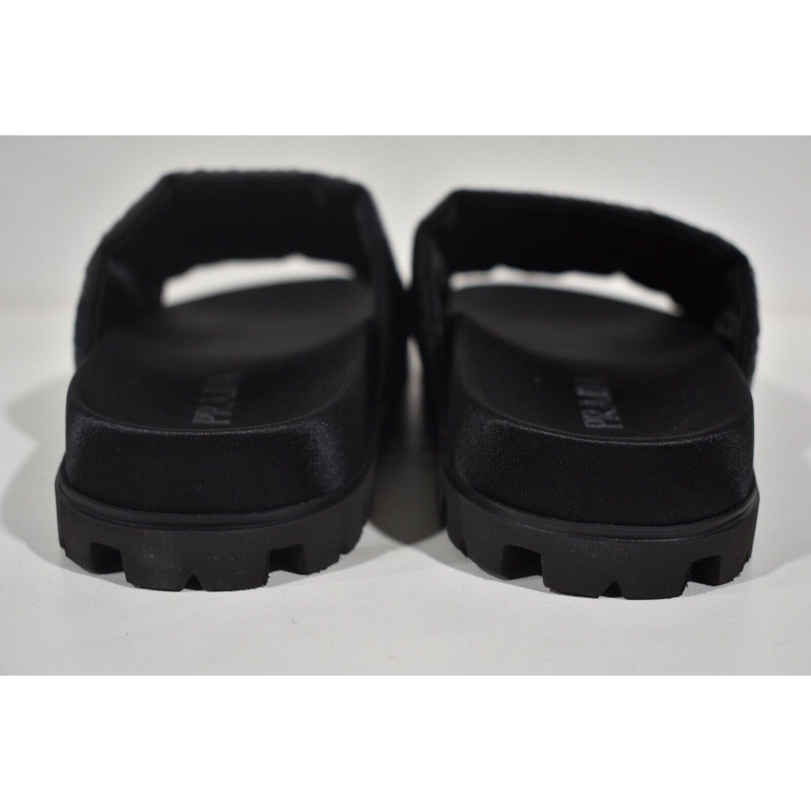 Prada Prada Black Sequin White Logo Slide Sandal Slip On Pool Flip Size US 9.5 / IT 39.5 - 10 Thumbnail