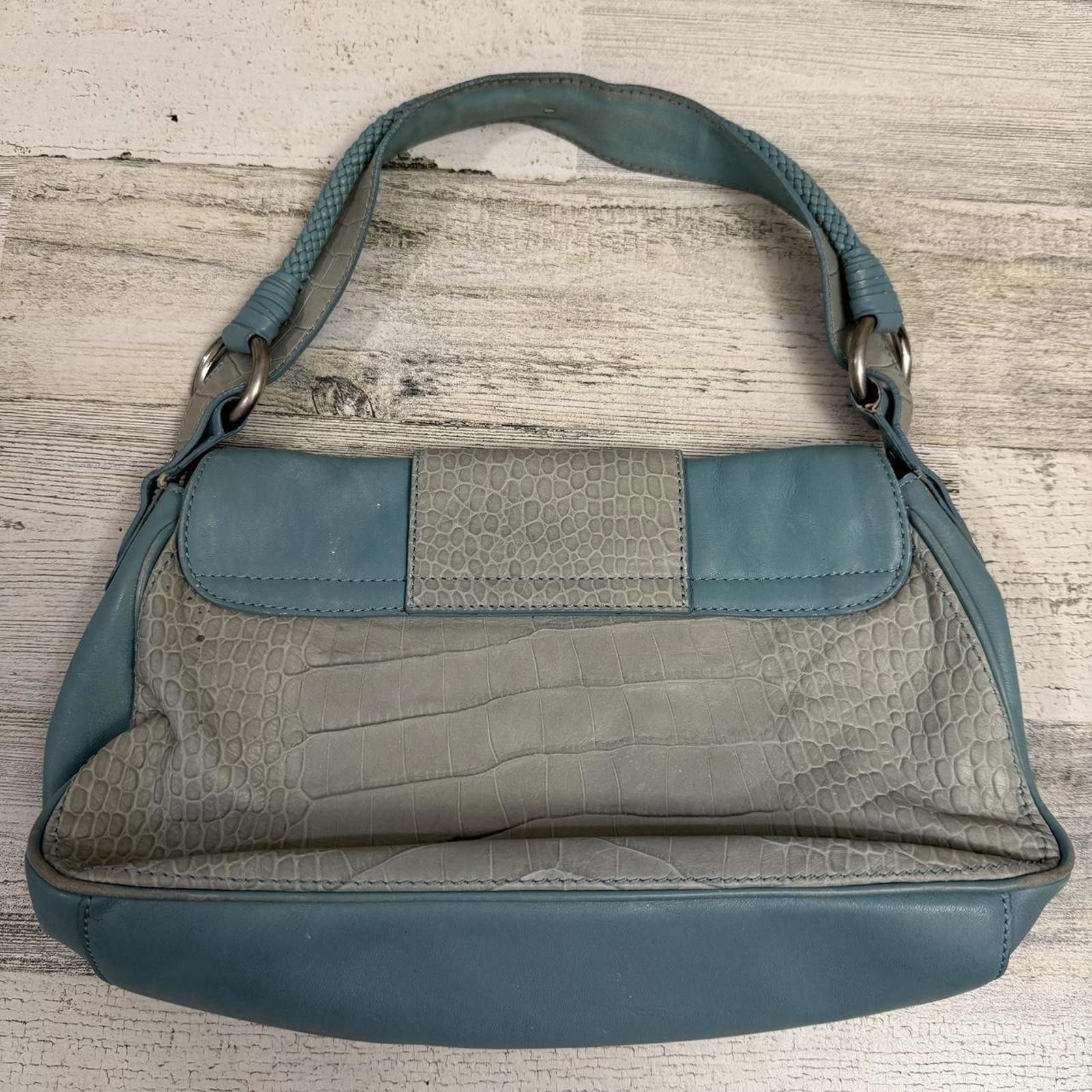 Designer Y2k Adrienne Vittadini Blue Shoulder Purse Size ONE SIZE - 8 Thumbnail