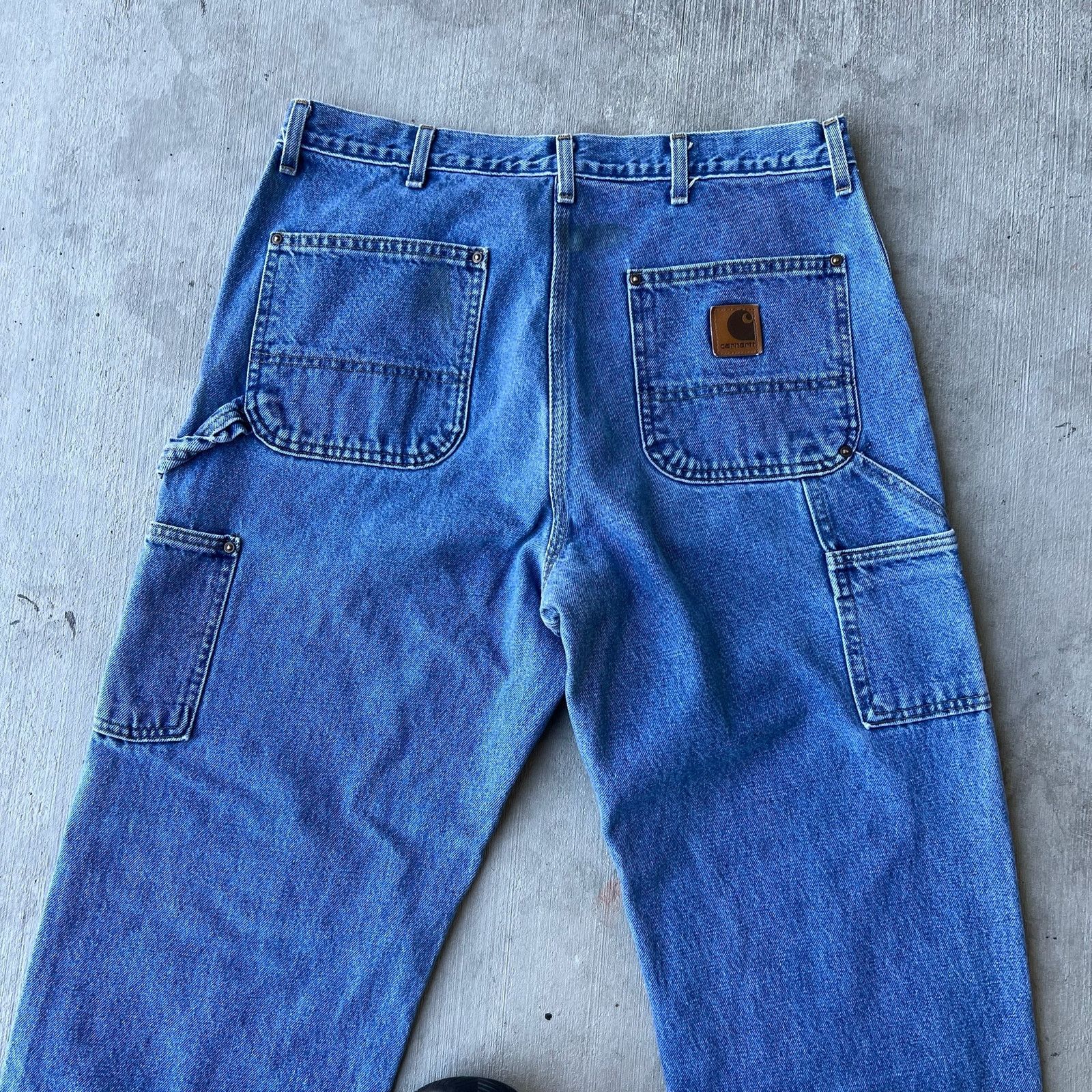 Carhartt × Vintage Carhartt denim blue jeans double knee work carpenter pants Size US 36 / EU 52 - 4 Thumbnail