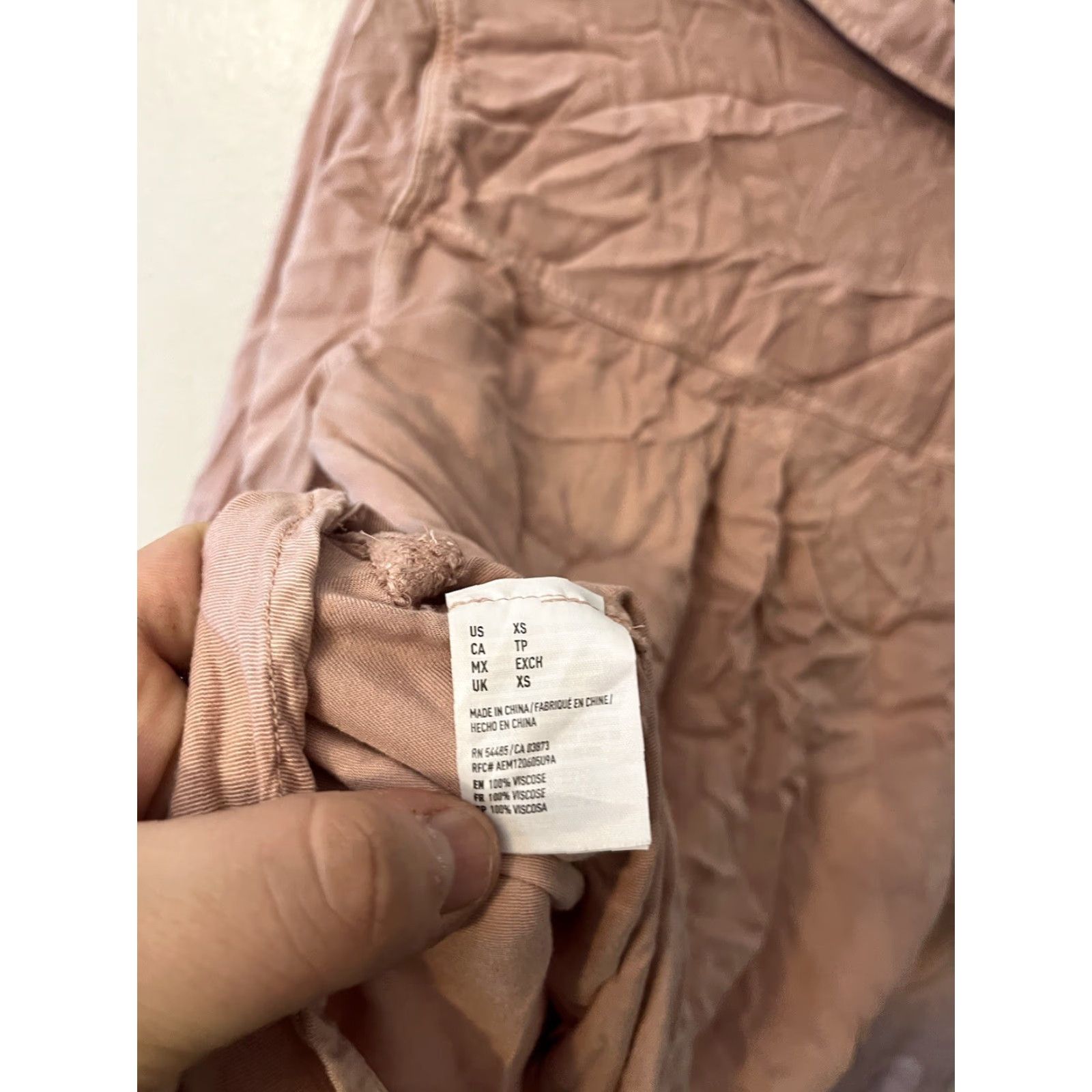 Vintage VINTAGE Womens American Eagle Pink Boyfriend Fit Shirt Button Up Long Sleeve Viscose XS Size XS / US 0-2 / IT 36-38 - 4 Thumbnail
