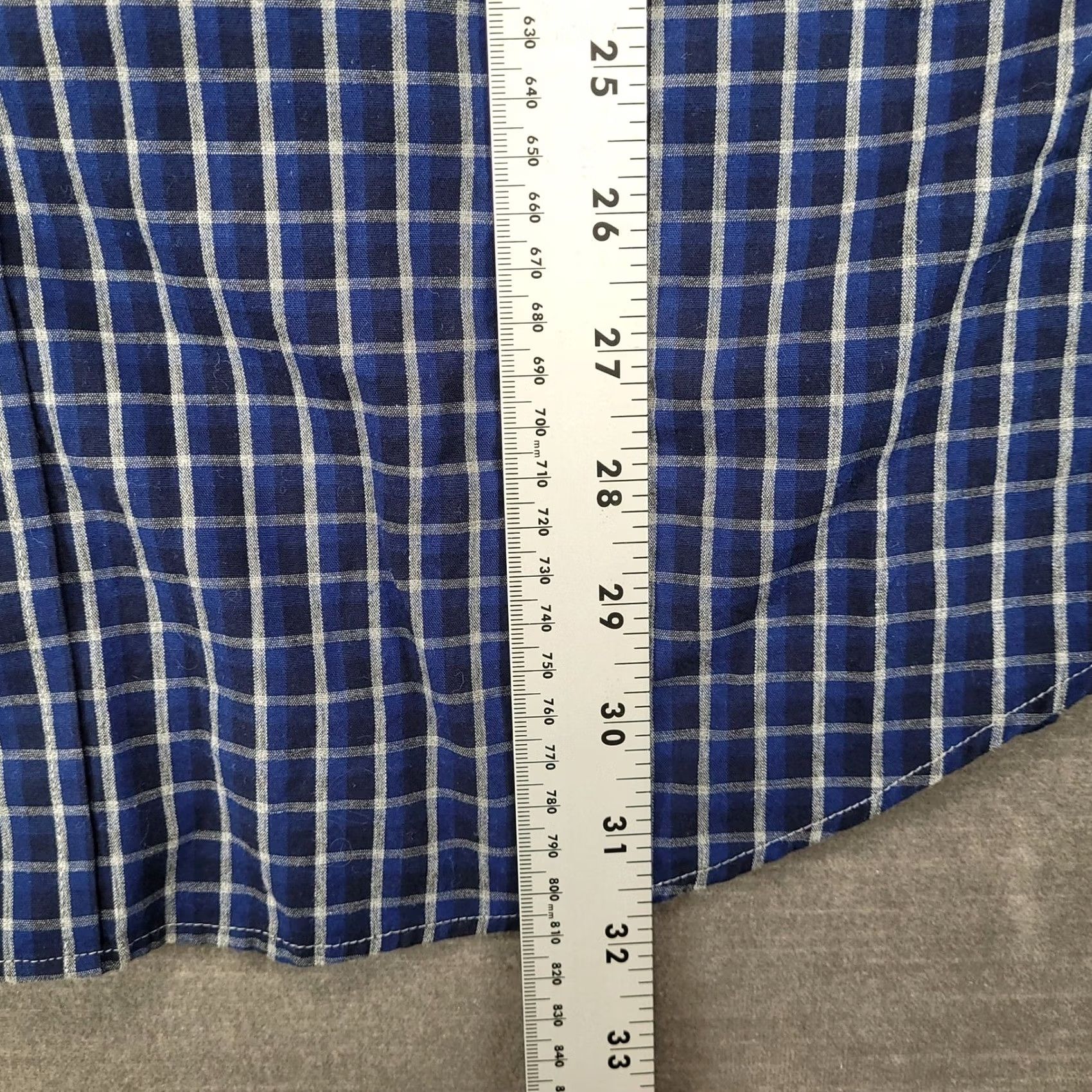 Brooks Brothers Brooks Brothers Regent Fit Mens XL Blue Plaid Cotton Button Down Shirt Size US XL / EU 56 / 4 - 4 Thumbnail