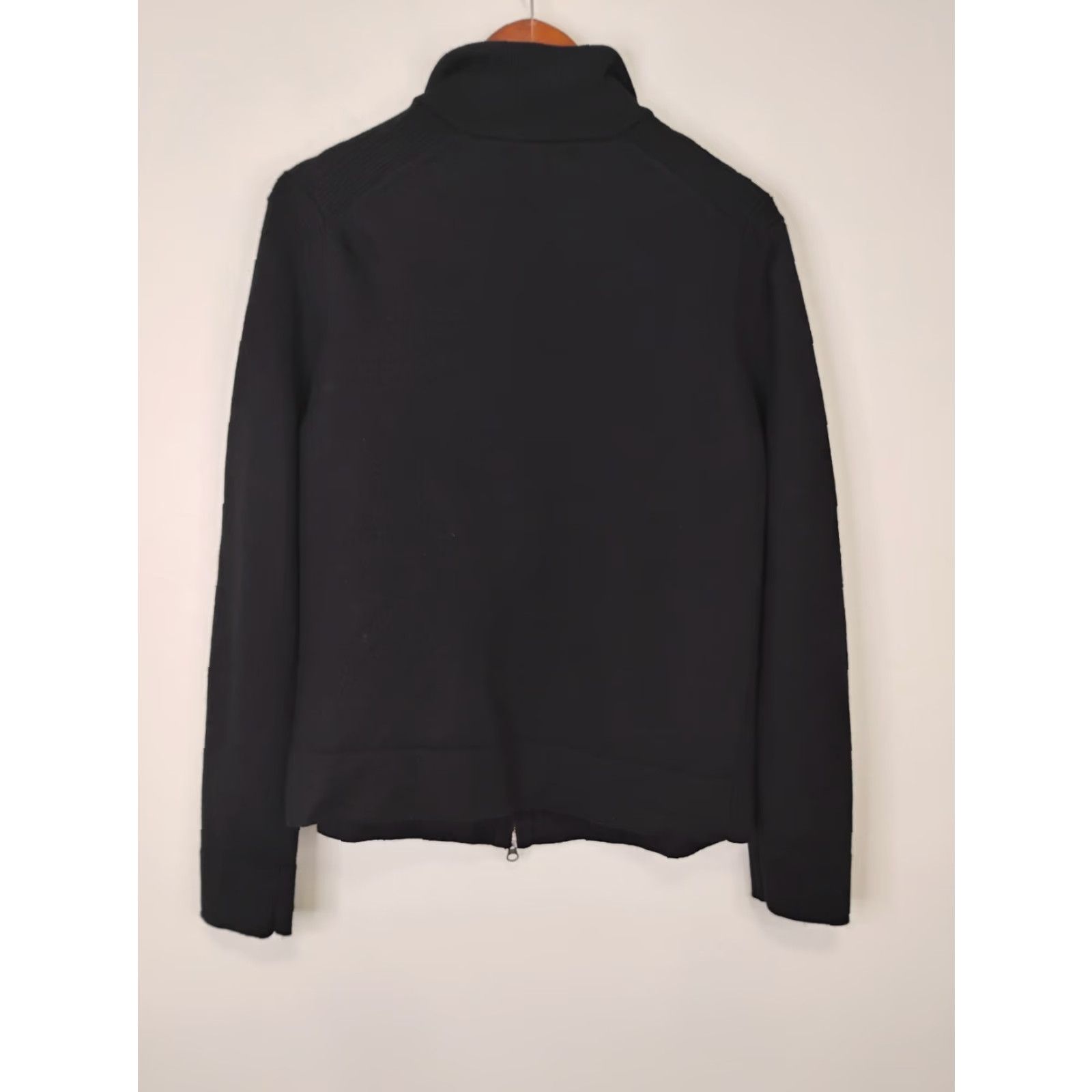 Banana Republic VINTAGE Banana Republic 100% Wool Full Zip Sweater Womens XS Black Mock Neck Long Sleeve Size XS / US 0-2 / IT 36-38 - 2 Thumbnail