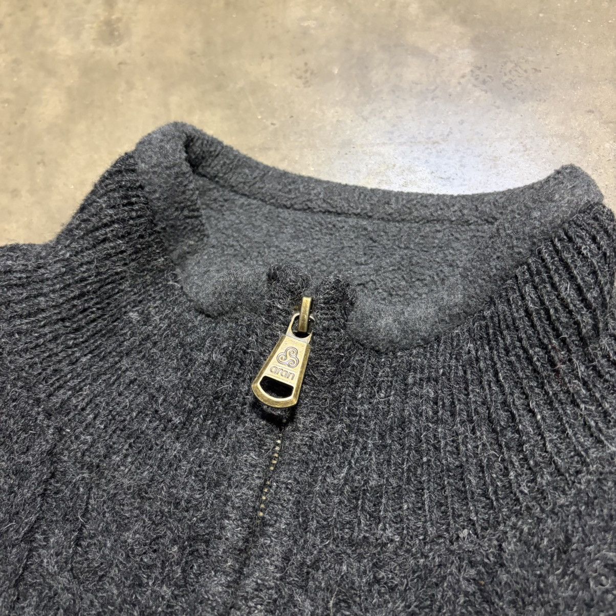 Aran Sweater Market Aran Sweater Market Wool Vest Cable Knit Zip Up Fisherman Size US XXL / EU 58 / 5 - 7 Thumbnail
