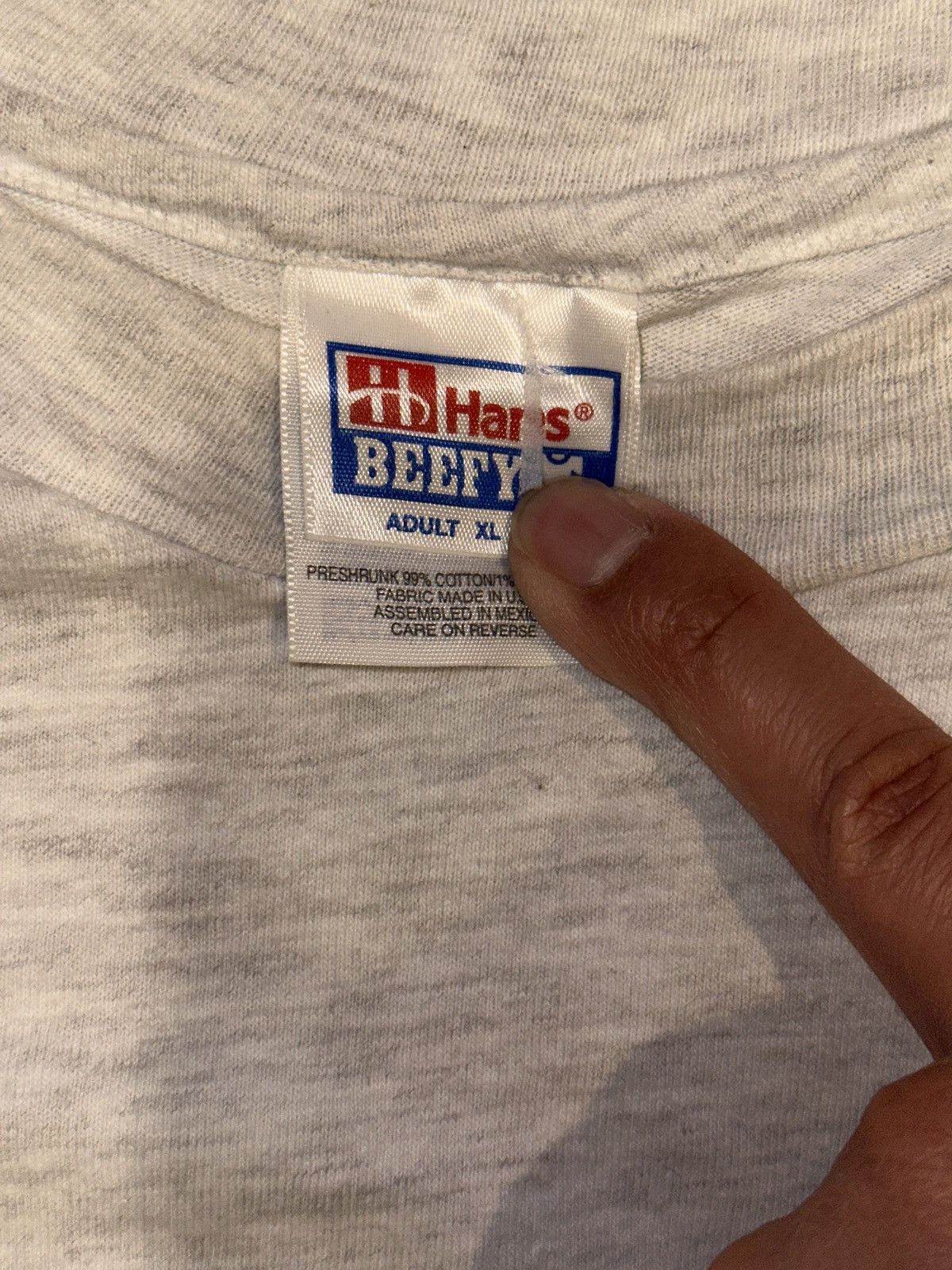 Vintage Single Stitch Vtg HANES Heather Gray Blank Pocket Tee XL Size US XL / EU 56 / 4 - 5 Thumbnail