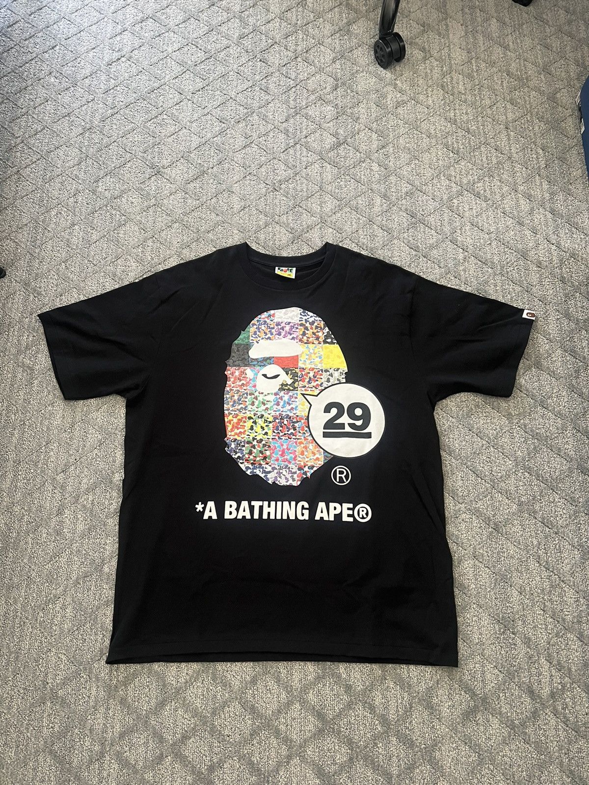 image of Bape 29Th Anniversary Ape Head Tee in Black, Men's (Size 2XL)