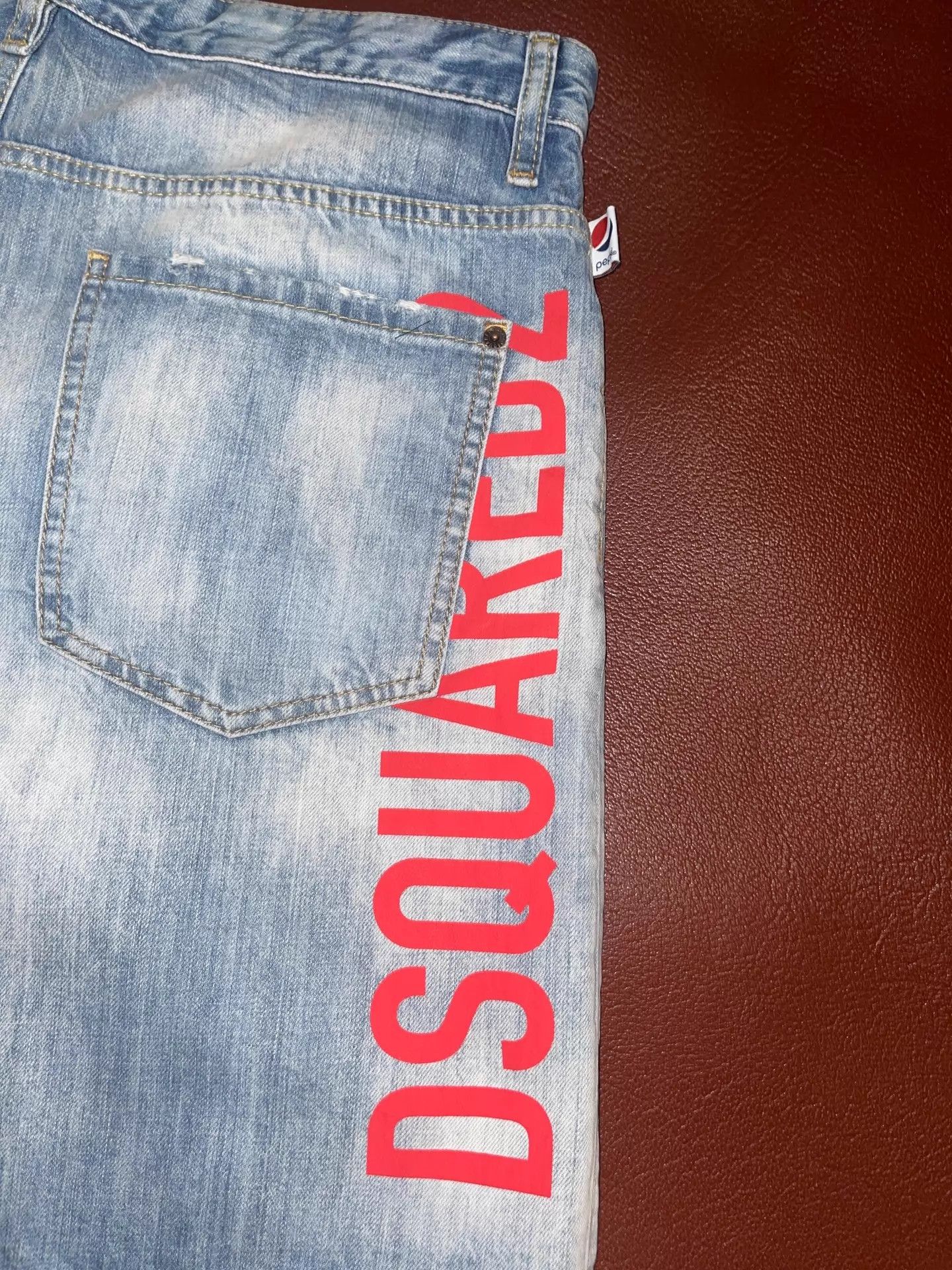 Dsquared2 Dsquared2 D2 Denim Shorts 50 Italy Pepsi Light Wash Size US 34 / EU 50 - 7 Thumbnail