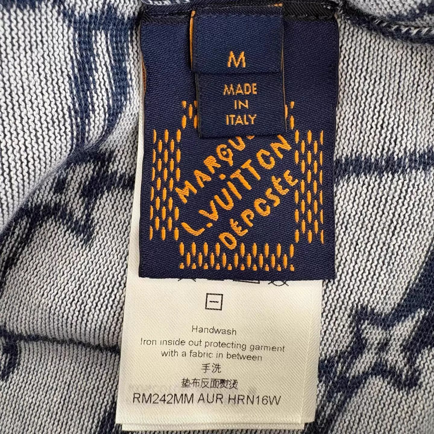 Louis Vuitton LV Navy Blue Fishing Net Allover Knit Short Sleeve M Size M / US 6-8 / IT 42-44 - 4 Thumbnail