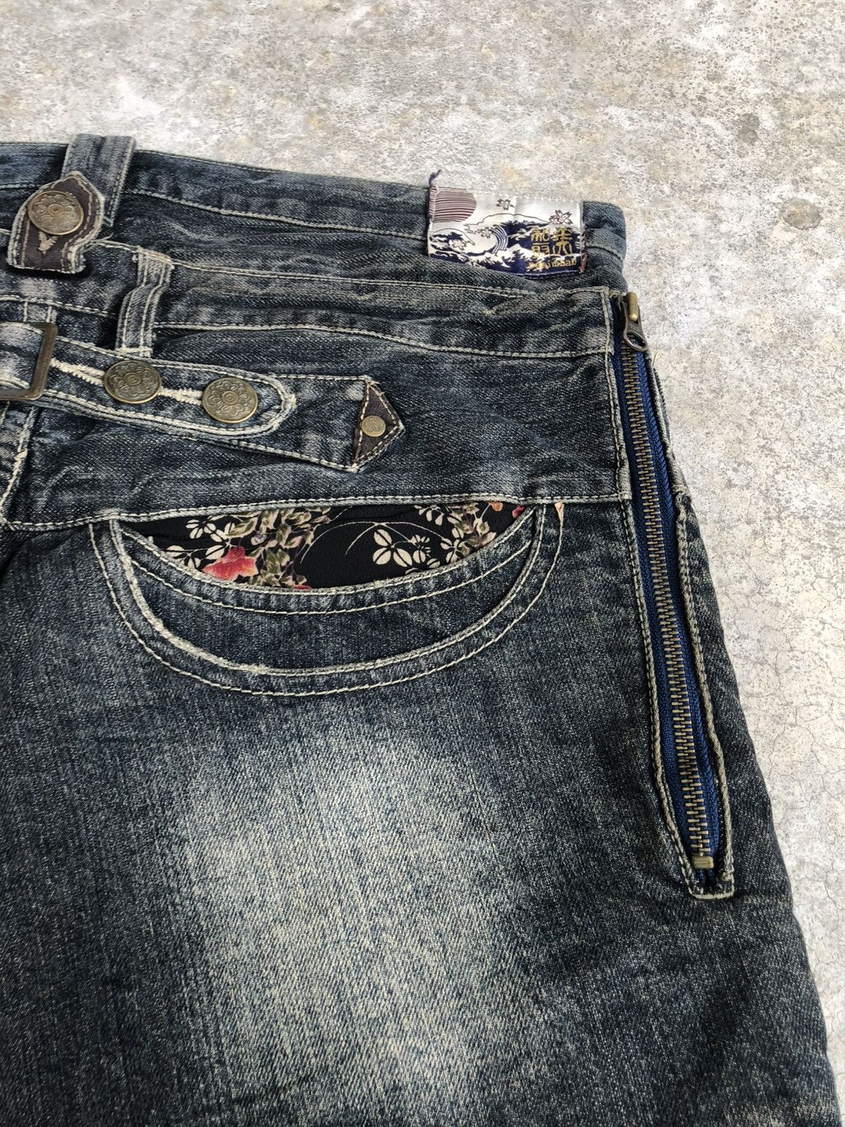 Japanese Brand Japanese Denim Lab Double Waist Distressed Denim Slim Size US 34 / EU 50 - 19 Thumbnail