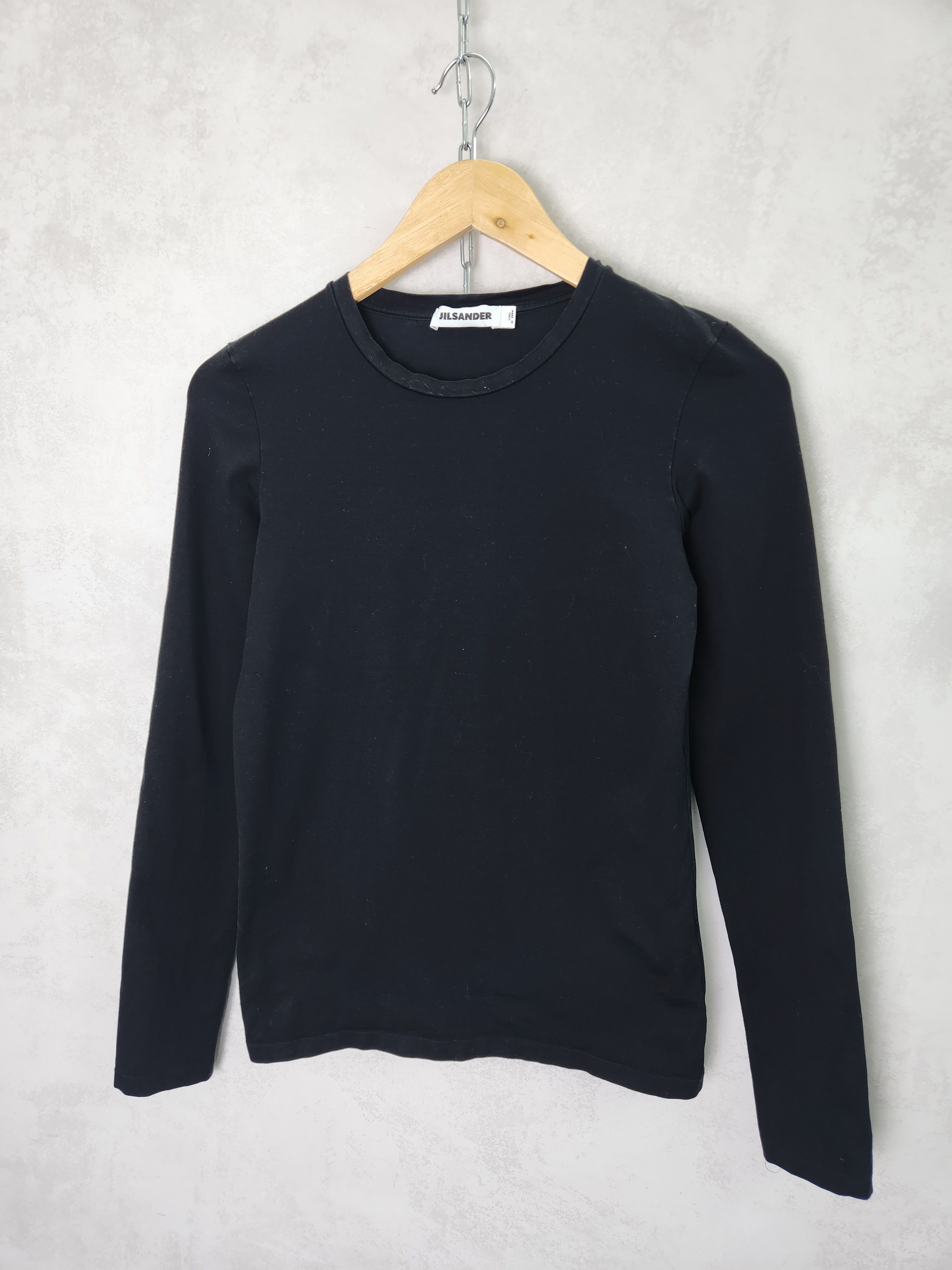 Jil Sander Jil Sander black basic cottone long sleeve size M Size M / US 6-8 / IT 42-44 - 2 Thumbnail