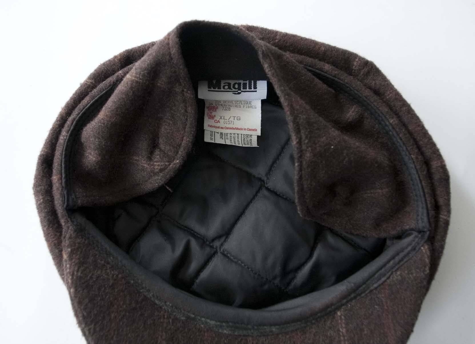 Vintage Magill Cabbie Dark Brown Newsboy Hat Ear Flap Size XL Size ONE SIZE - 5 Thumbnail