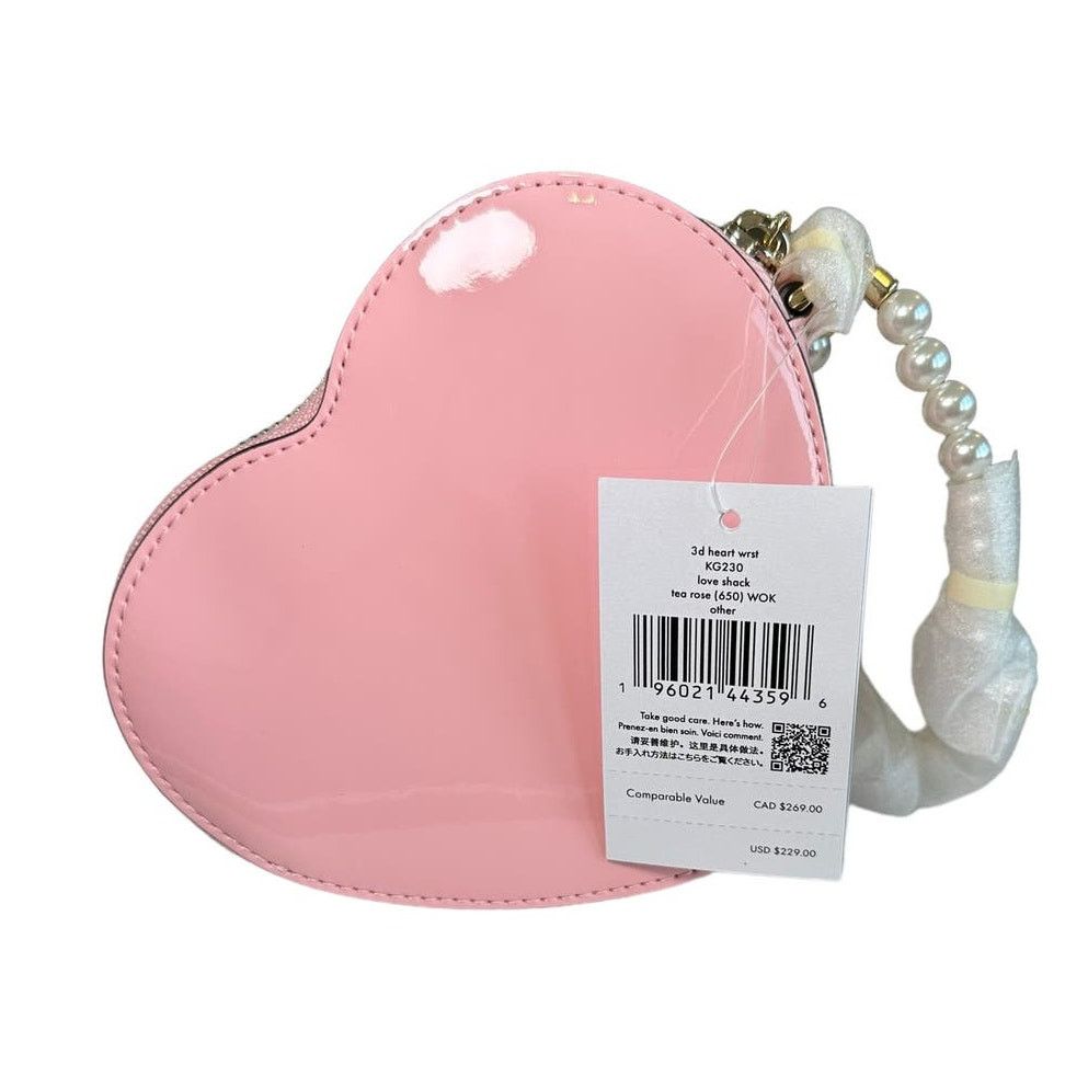 Kate Spade Kate Spade Love Shack 3d Heart Wristlet in Tea Rose Size ONE SIZE - 7 Thumbnail