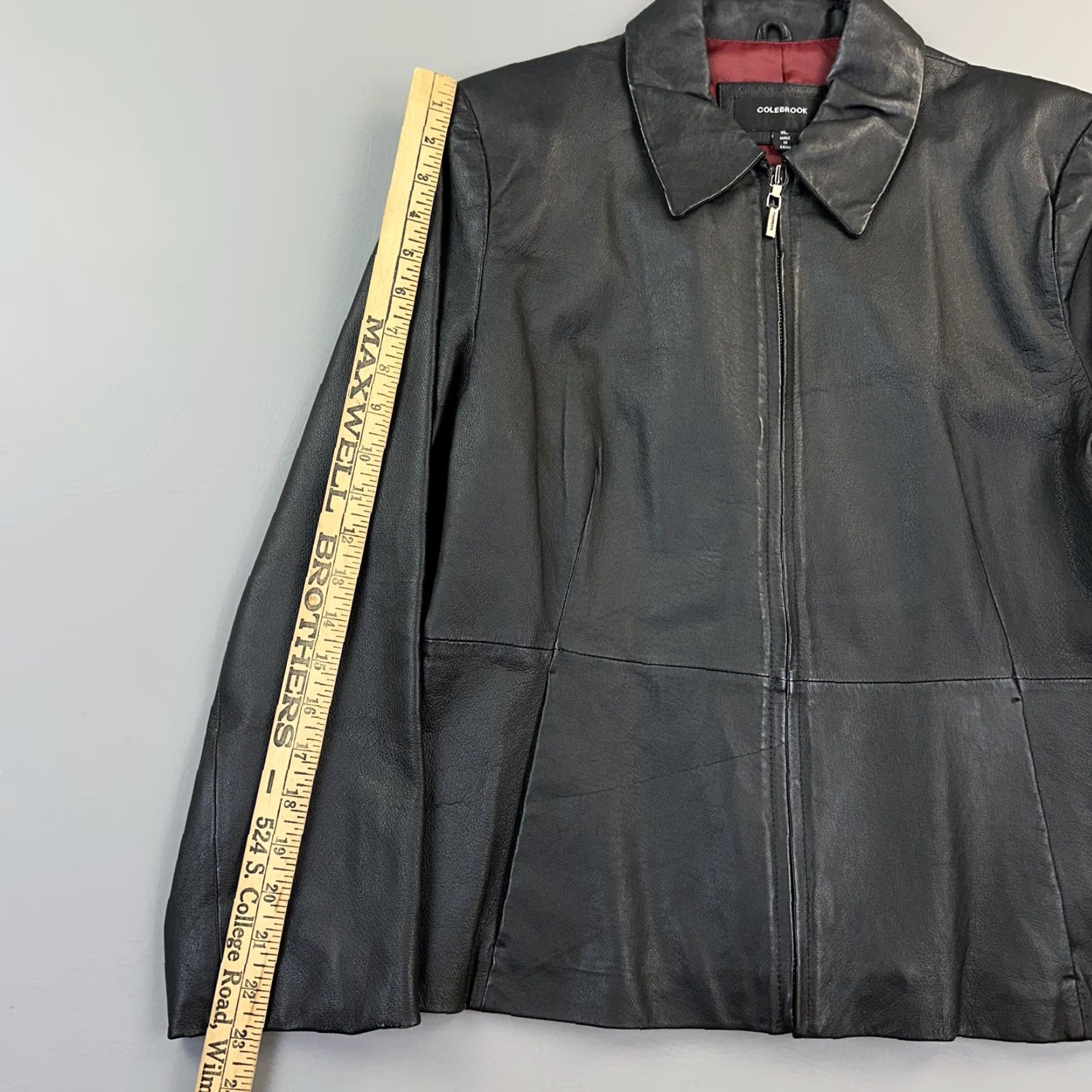 Vintage VINTAGE Colebrook Women's XL Black Leather Full Zip Collared Jacket Size XL / US 12-14 / IT 48-50 - 4 Thumbnail