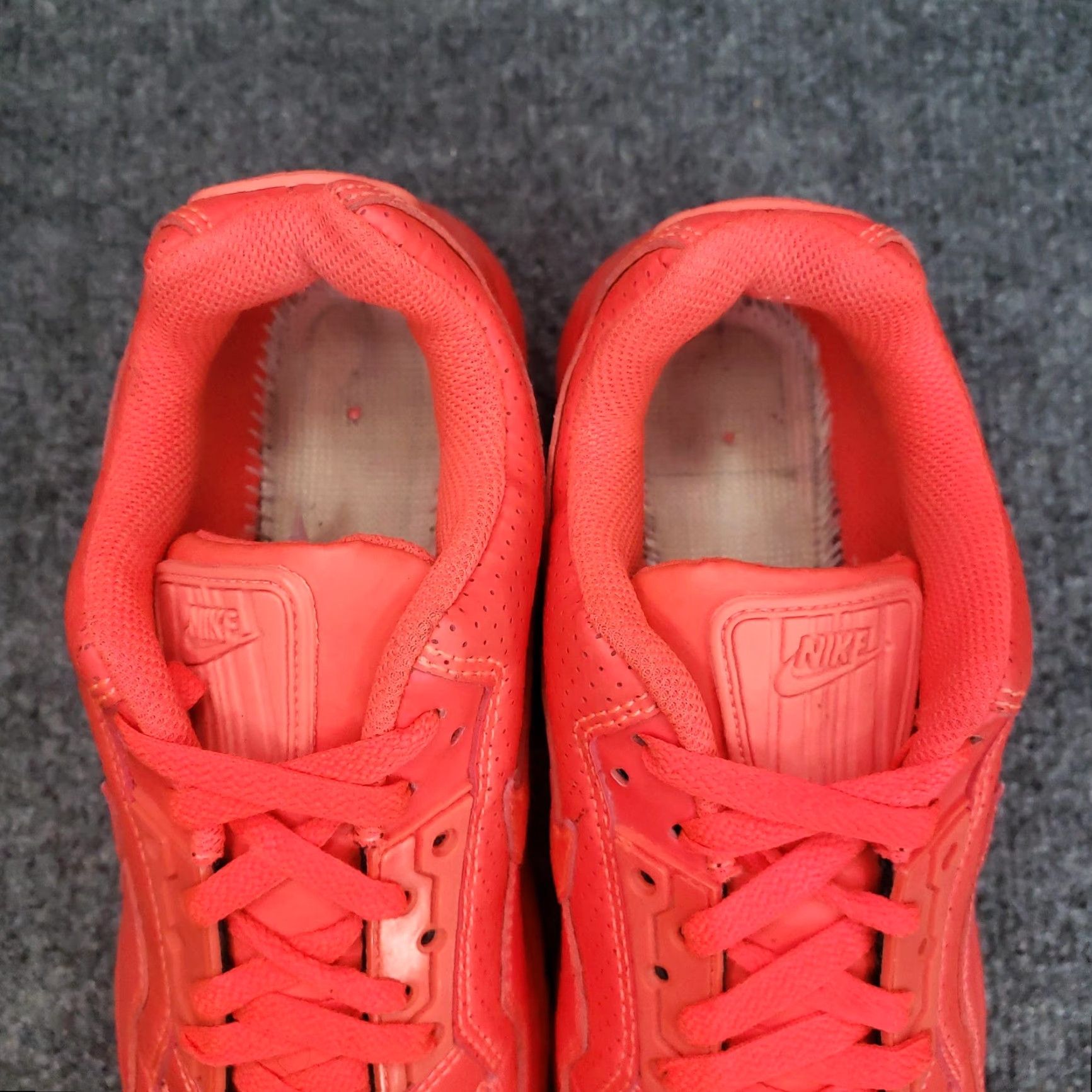 Nike Nike Air Max 1 Shoes Mens 7.5 Red Low Top Running Sneakers 687977-666 — Nike Air Max 1 Shoes Mens Red Leather Low Top 7.5 US 2015 Size US M / EU 48-50 / 2 - 4 Thumbnail