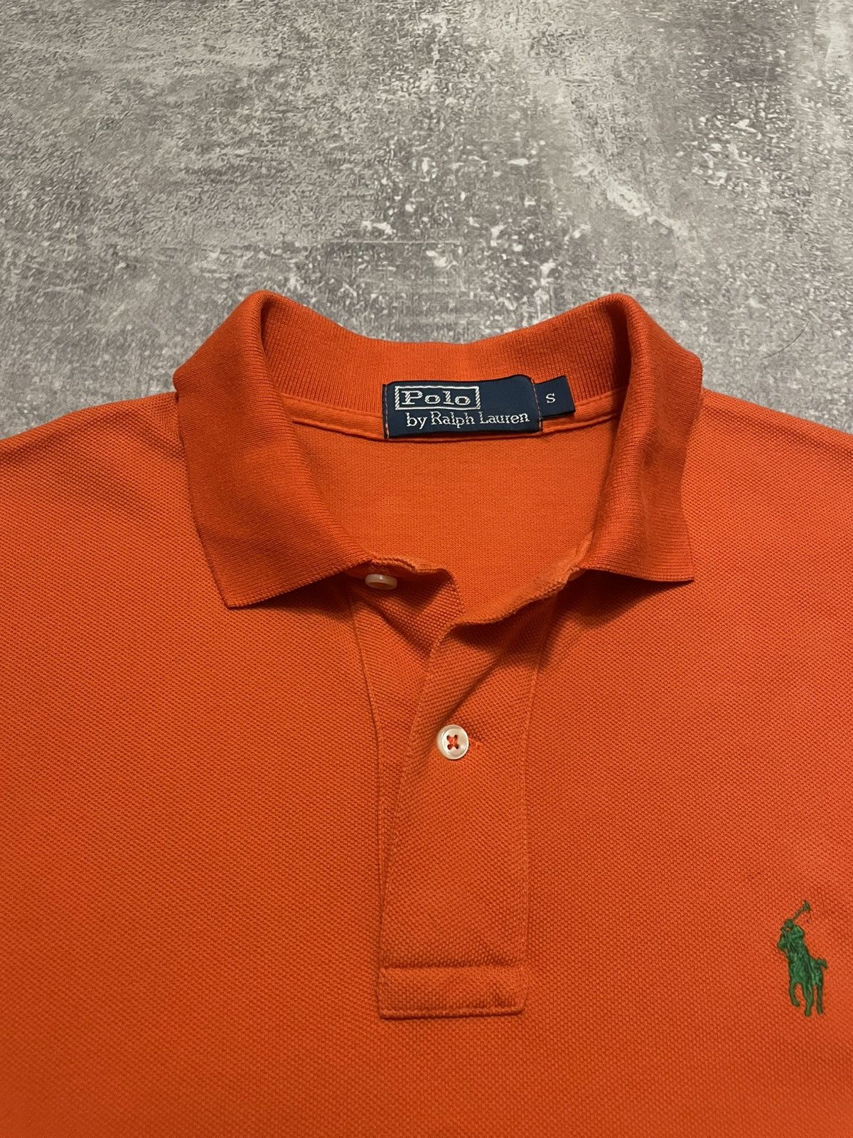 Polo Ralph Lauren × Vintage Vintage Polo Ralph Lauren Orange Polo Shirt Y2K Size US S / EU 44-46 / 1 - 8 Thumbnail