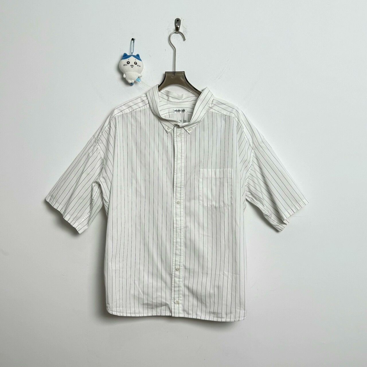Balenciaga Balenciaga Logo Shirt with Stripes Size US S / EU 44-46 / 1 - 1 Thumbnail