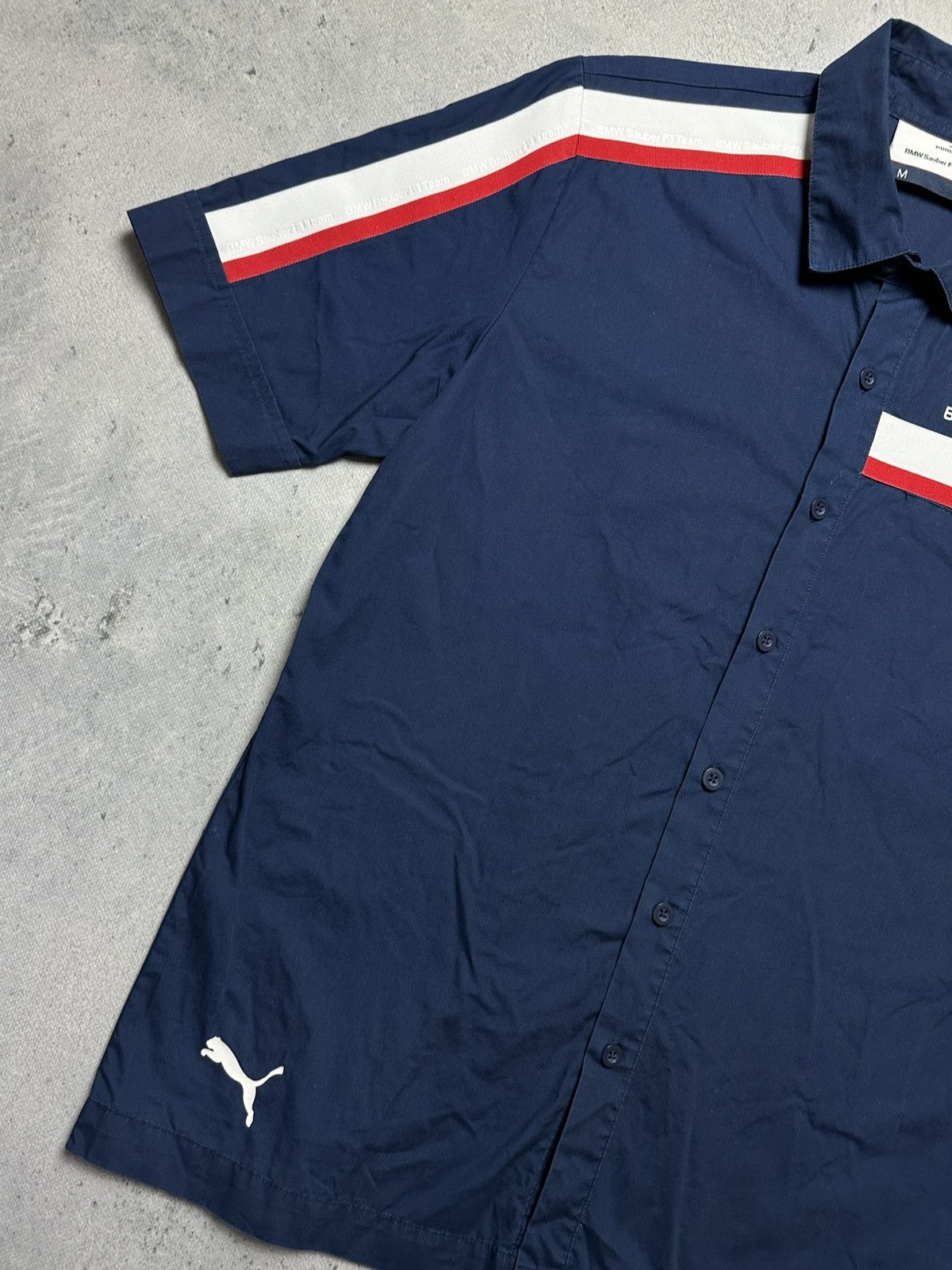 BMW × Puma Puma BMW Sauber F1 Motor Shirt Button Up y2k 00s Racing Tee Size US M / EU 48-50 / 2 - 3 Thumbnail