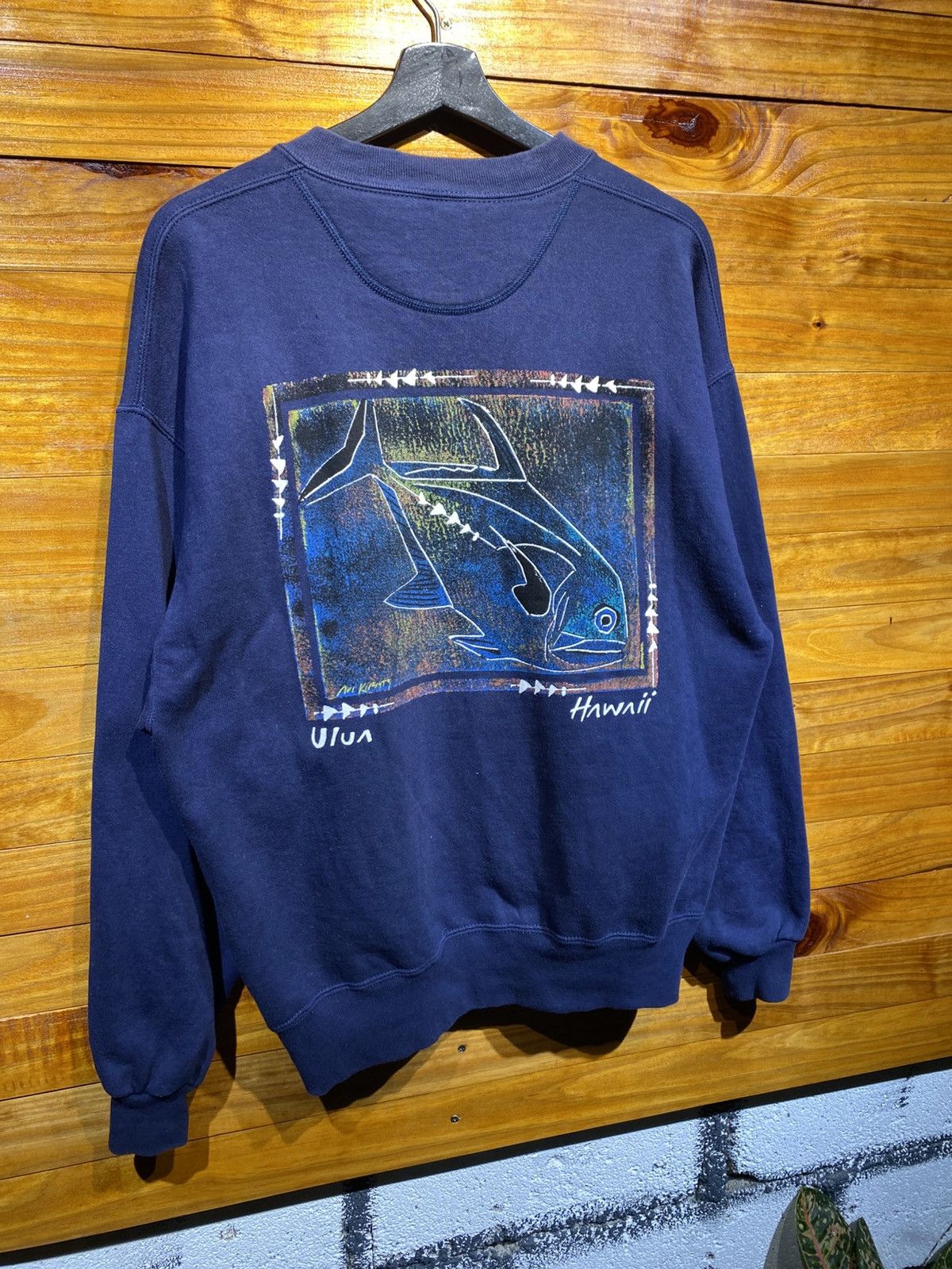 Vintage Vintage Crazy Shirt Hawaii Ulu’a Graphic Navy Blue Size US M / EU 48-50 / 2 - 5 Thumbnail