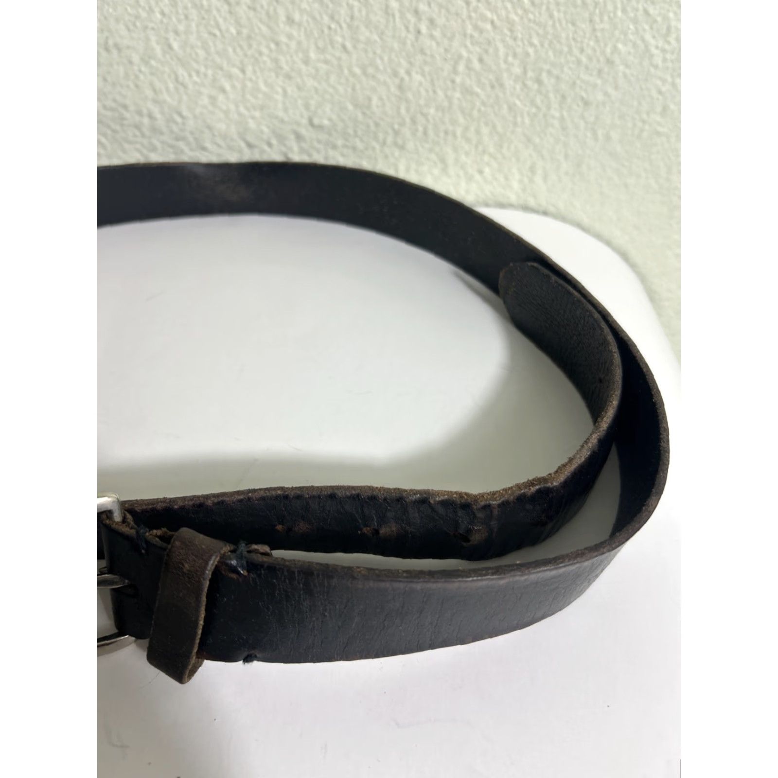 American Eagle Outfitters American Eagle Belt Dark Brown Leather Distressed Mens 38 Size 38 - 4 Thumbnail